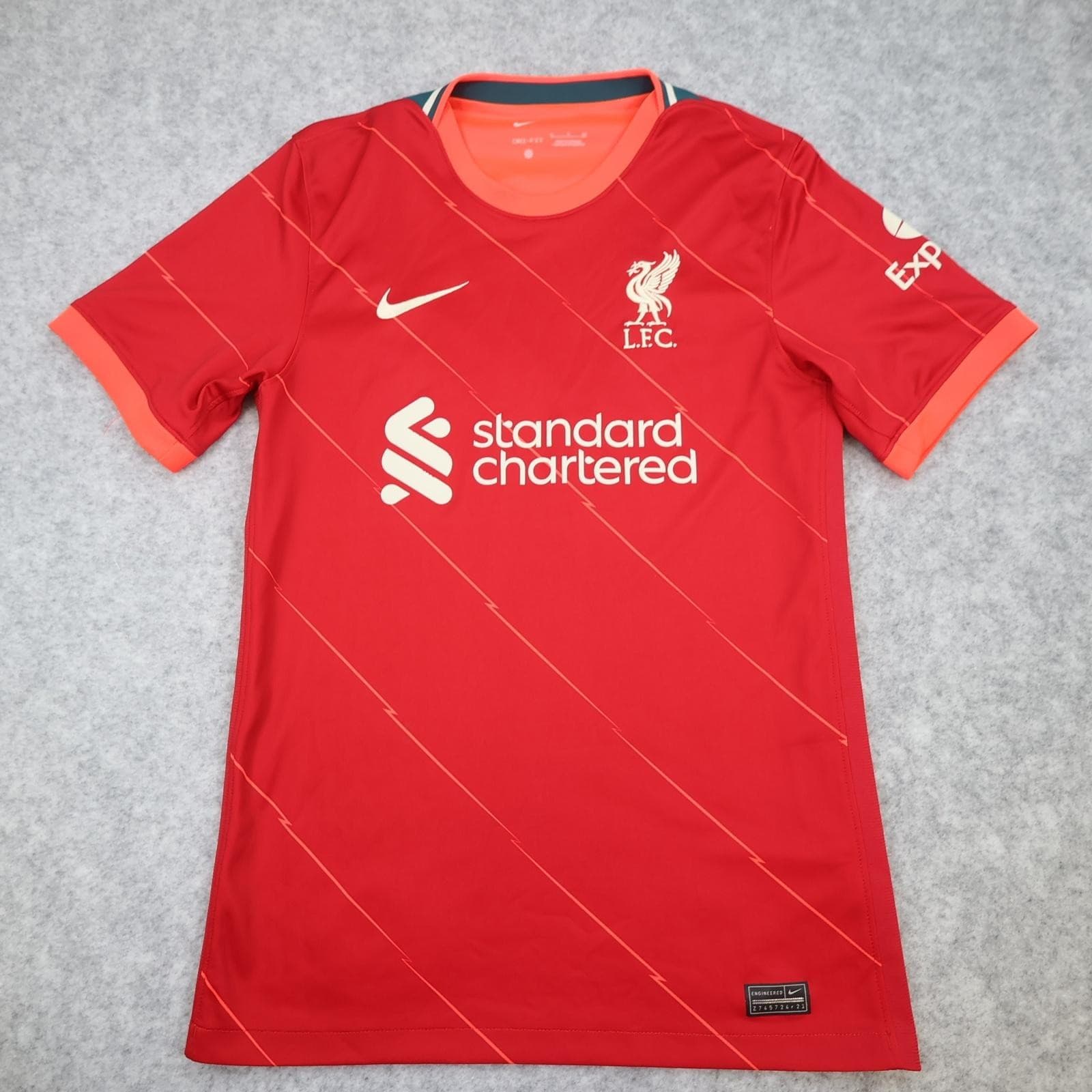 Liverpool Shirt Mens Small Red Home 2021 2022 Football Nike Standard Chartered