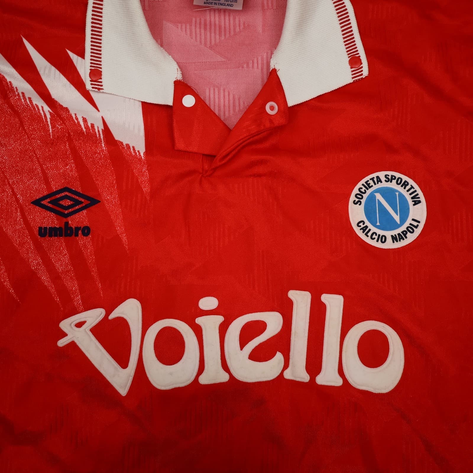 Vintage Napoli Shirt Large Red Third Umbro Football Soccer Jersey 1991 1993 14 photo 3