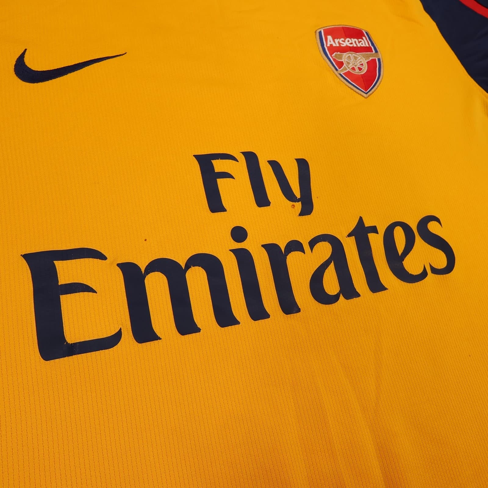 Arsenal Shirt Mens Extra Large Yellow Away 2008 2009 Football Nike Soccer Jersey photo 9