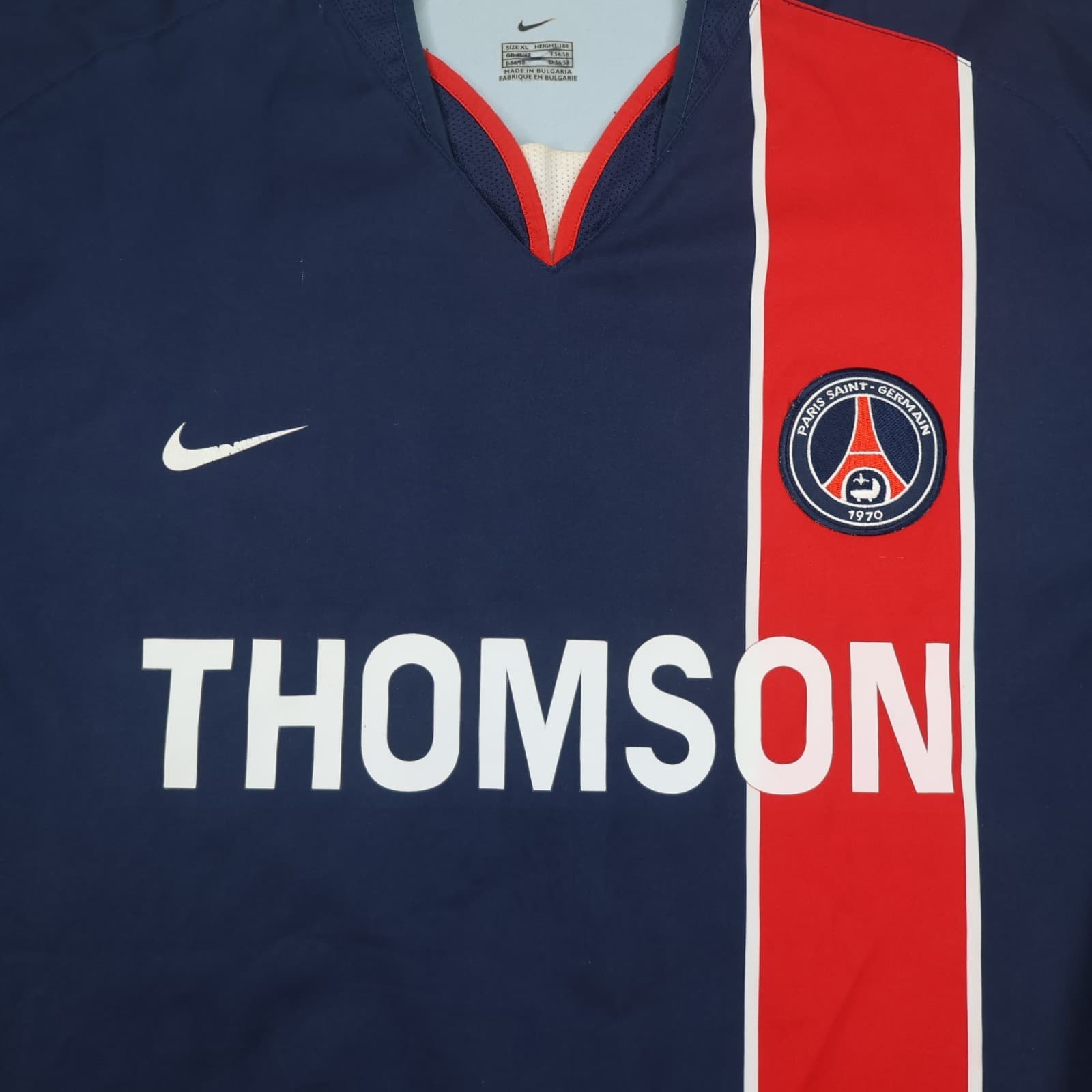 Vintage PSG Football Shirt Extra Large Blue Home Kit 2003 2004 Soccer Jersey XL photo 2
