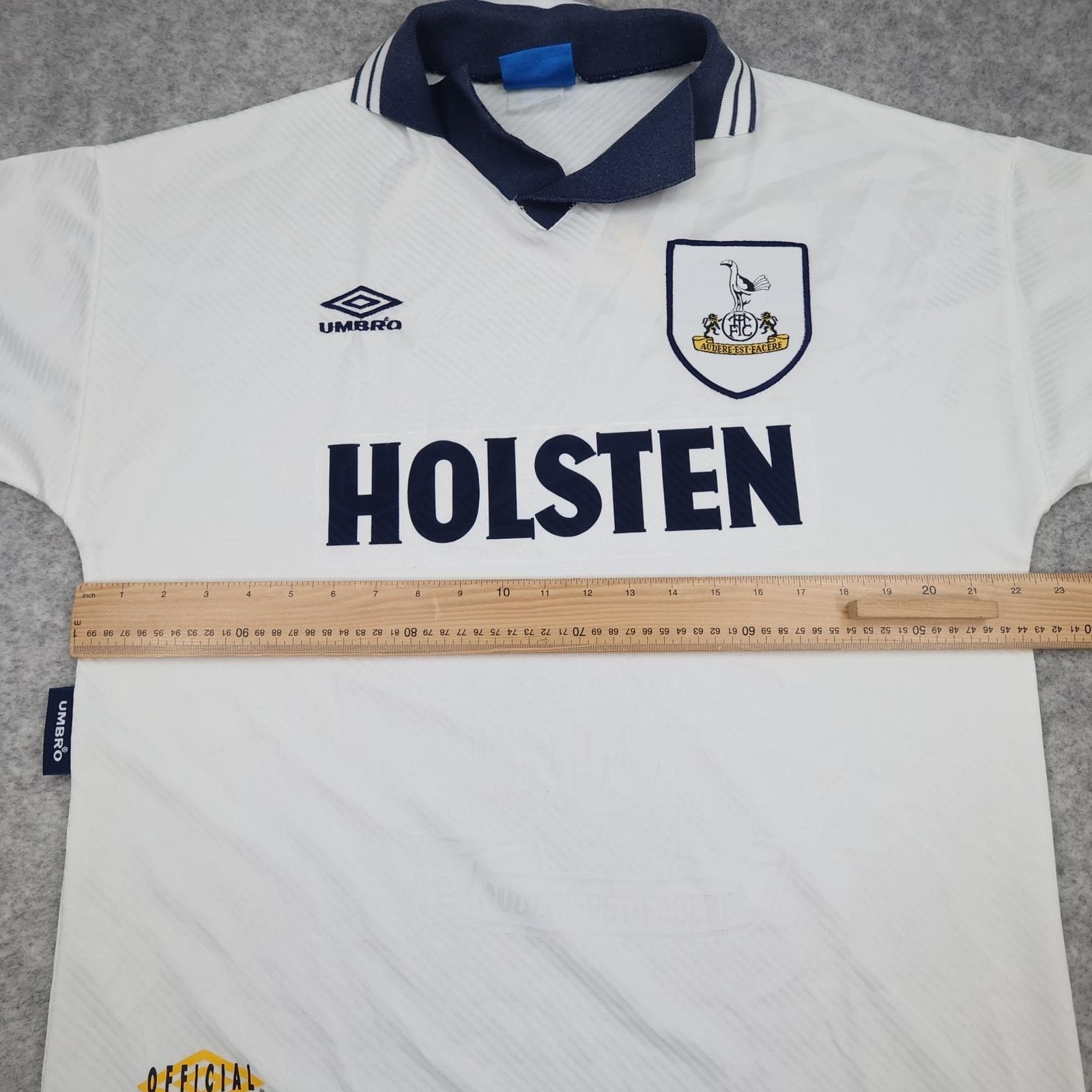Vintage Tottenham Hotspur Shirt Mens Large White Home 1993 1995 Umbro Holsten photo 9