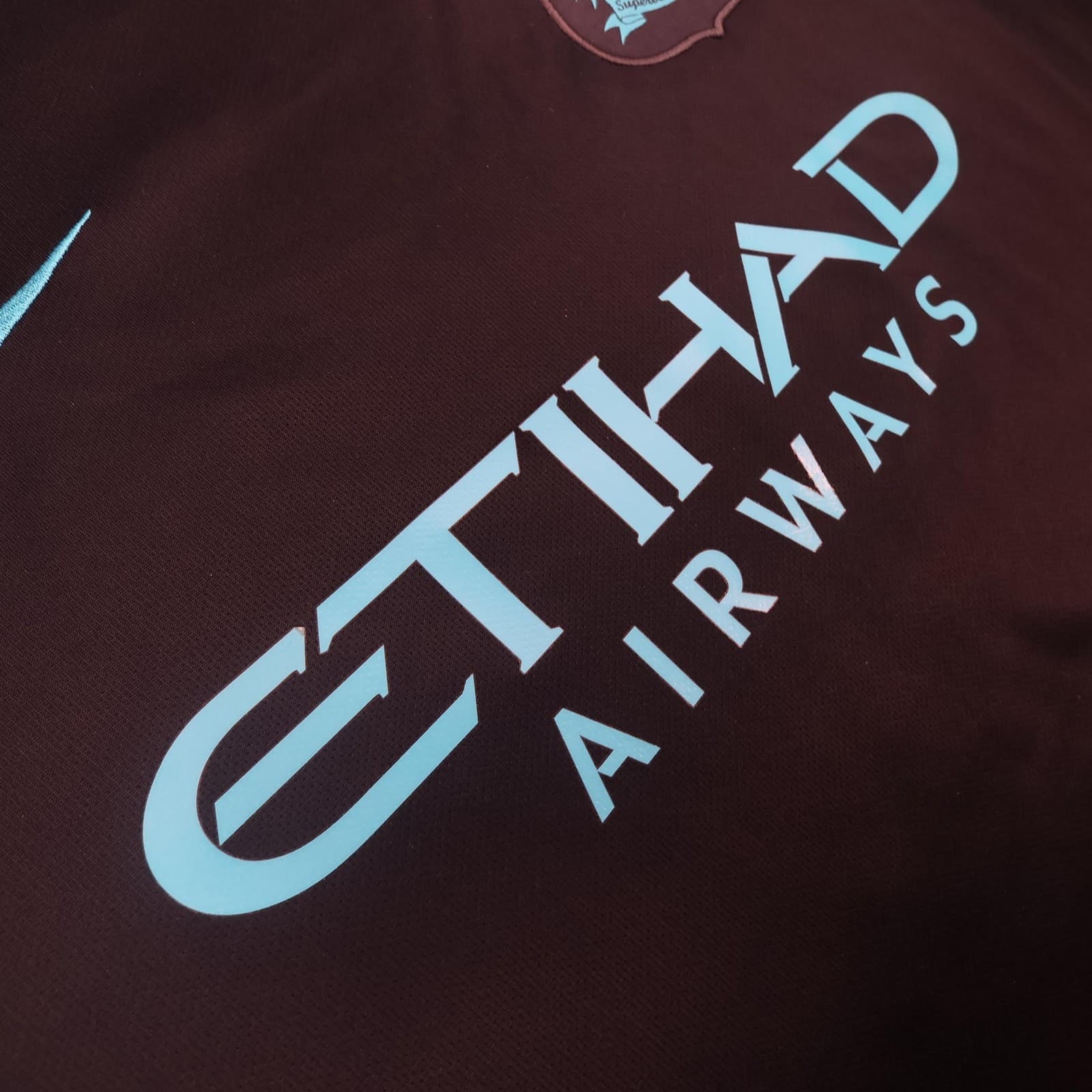 Manchester City Shirt Mens Large Blue Away 2015 2016 Football Nike Soccer Jersey photo 4