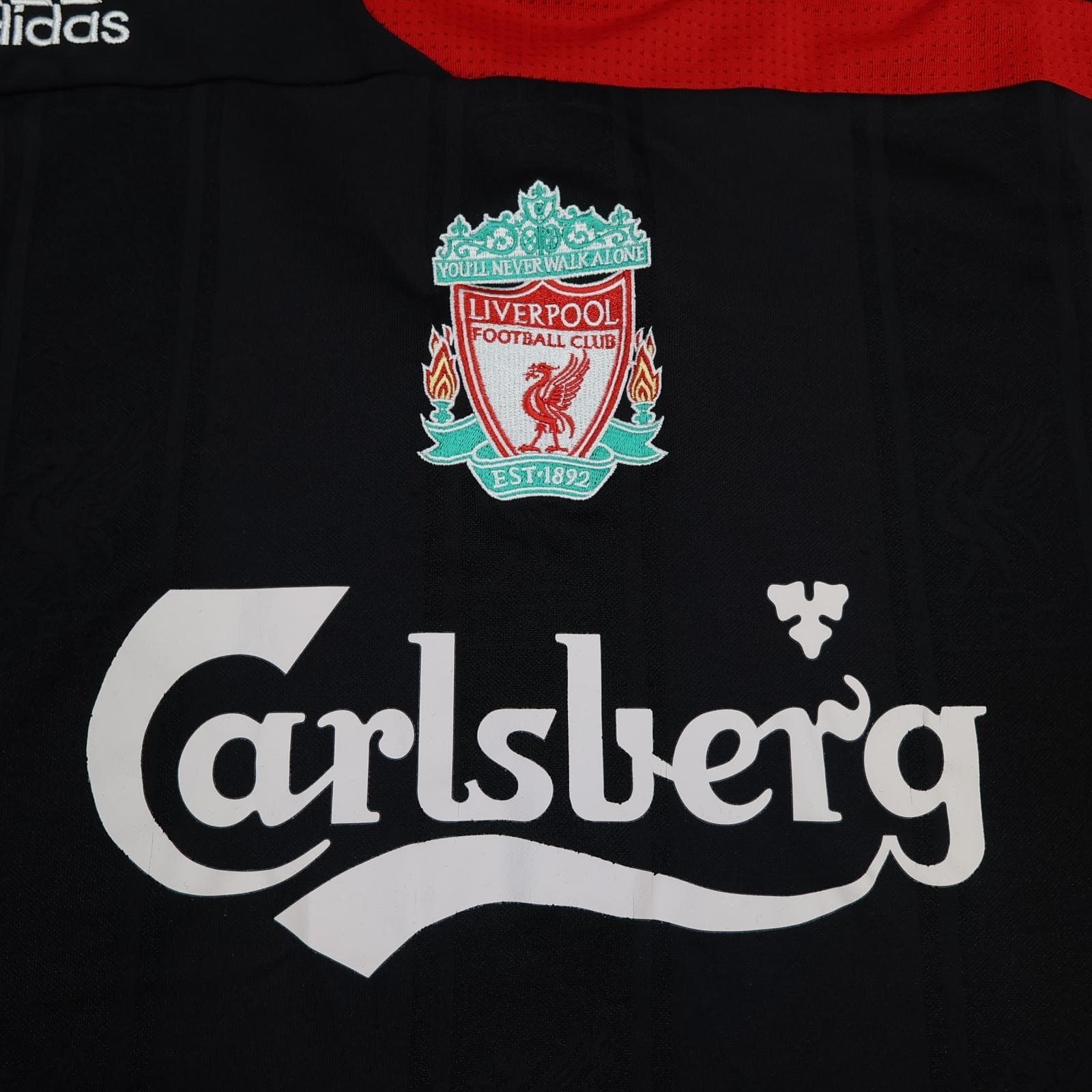 Liverpool Shirt Mens Large Black 2007 2008 Third Adidas Carlsberg Jersey photo 4
