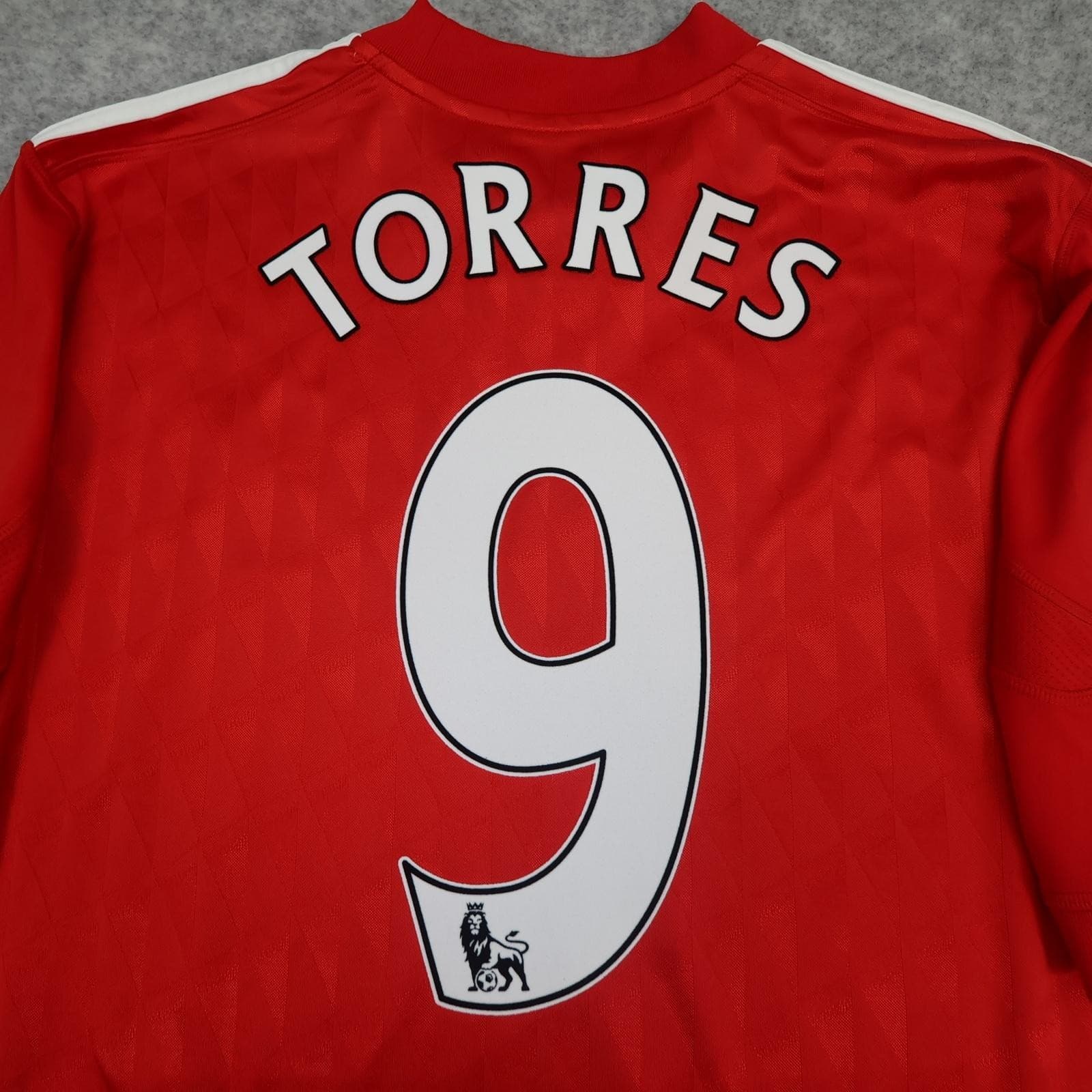 Liverpool Shirt Mens Large Red Home 2010 2012 EPL Football Adidas Torres 9 photo 3