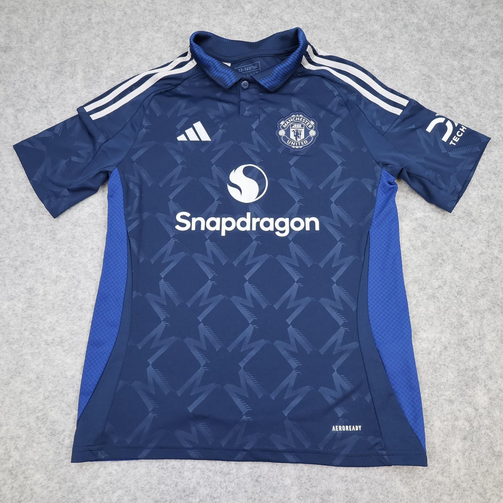 Manchester United Shirt Kids Away 13-14 Years Blue 2024 Football Adidas Jersey