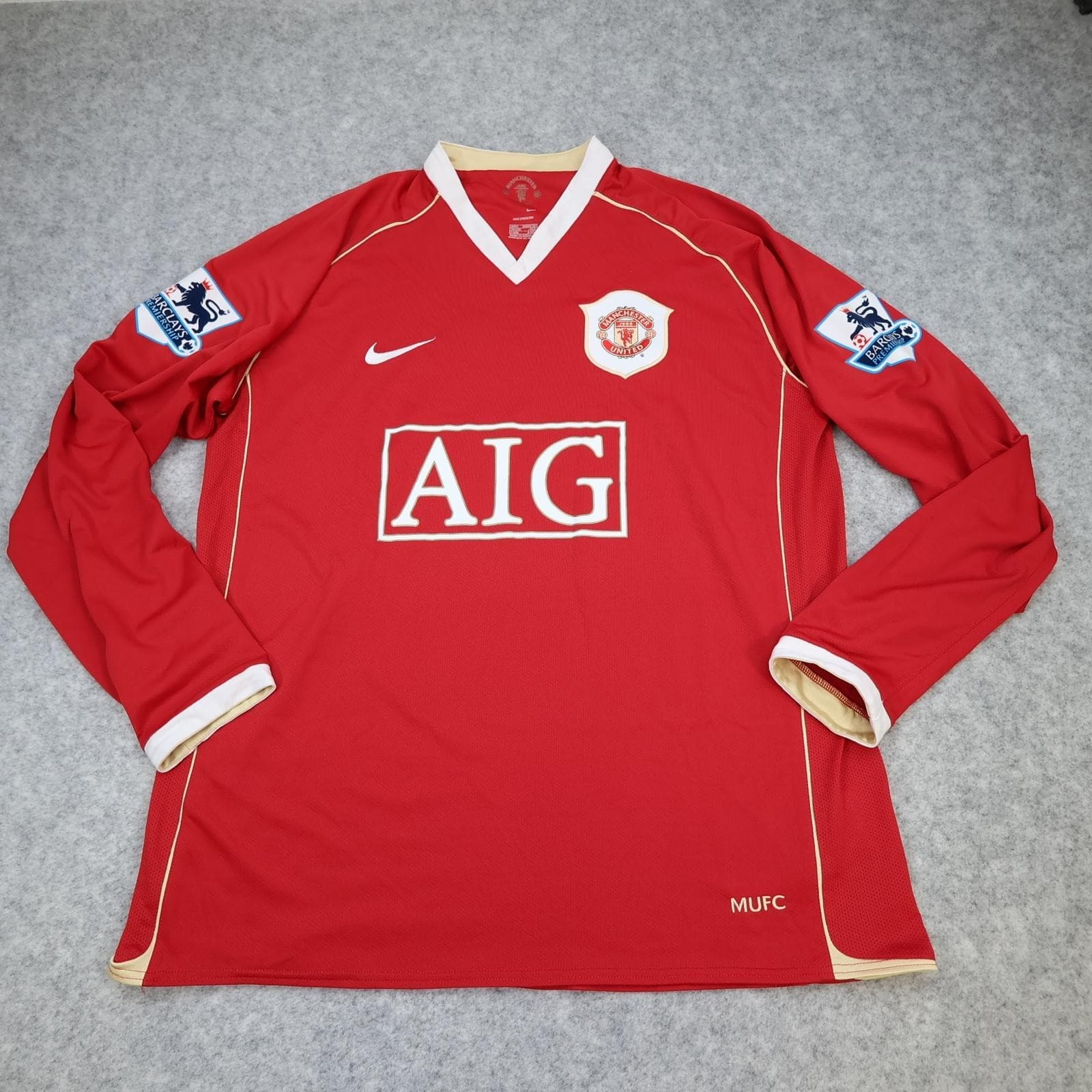 Manchester United Shirt Mens Large Red Home 2006 2007 Football Nike Ji Sung Park photo 2