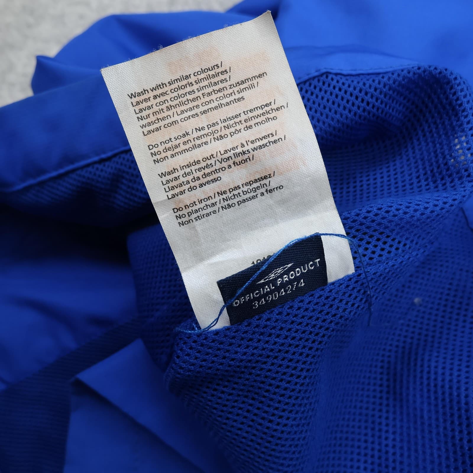 Everton Jacket Mens XXL Blue Navy Football Umbro Hooded Rain Training Coat photo 15