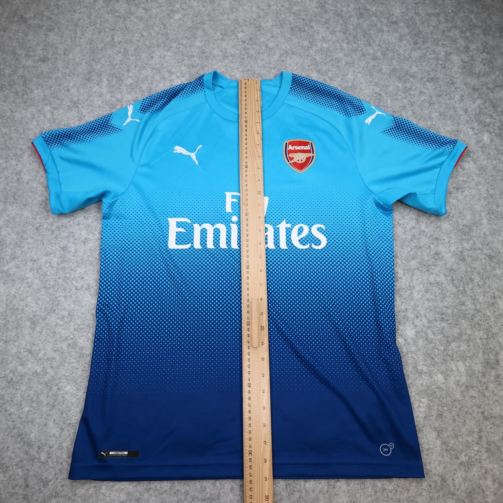 Arsenal Shirt Mens Large Blue Away 2017 2018 Football Puma Fly Emirates photo 12