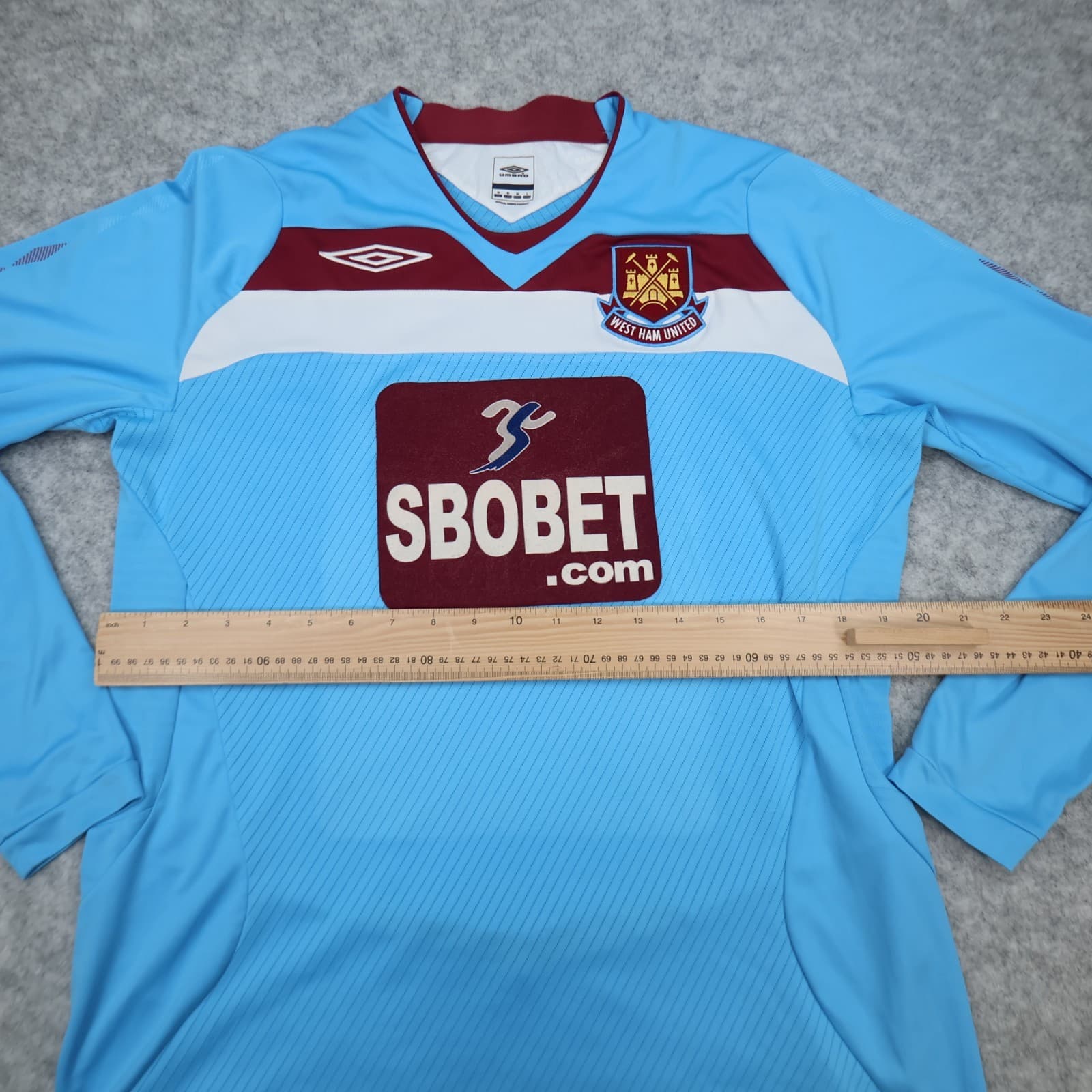 West Ham Shirt Medium Blue 2008 2009 Umbro Away Shirt Jersey Long Sleeve photo 12