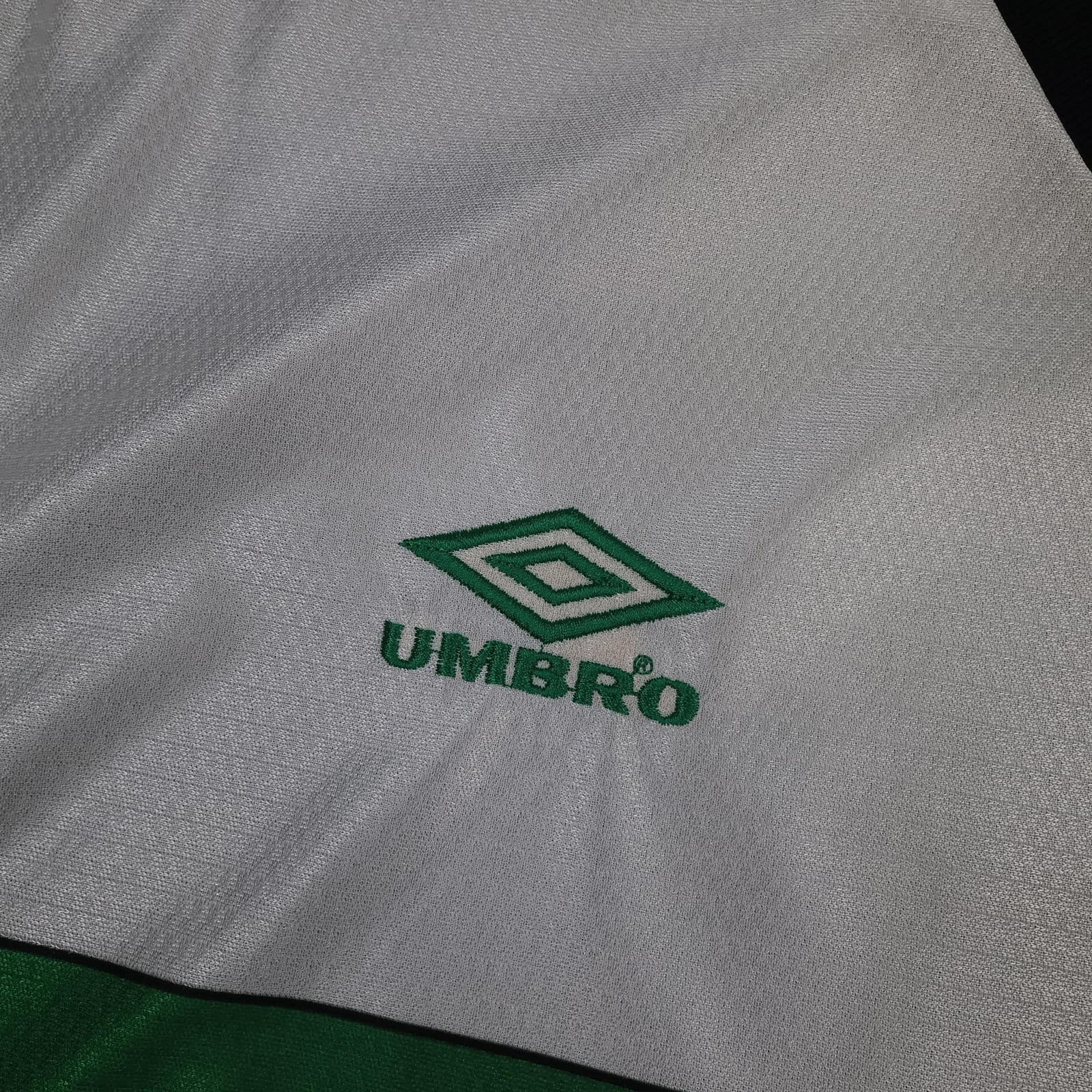 Vintage Celtic Shirt Mens Medium White Black Football Umbro 90s Soccer Jersey photo 4
