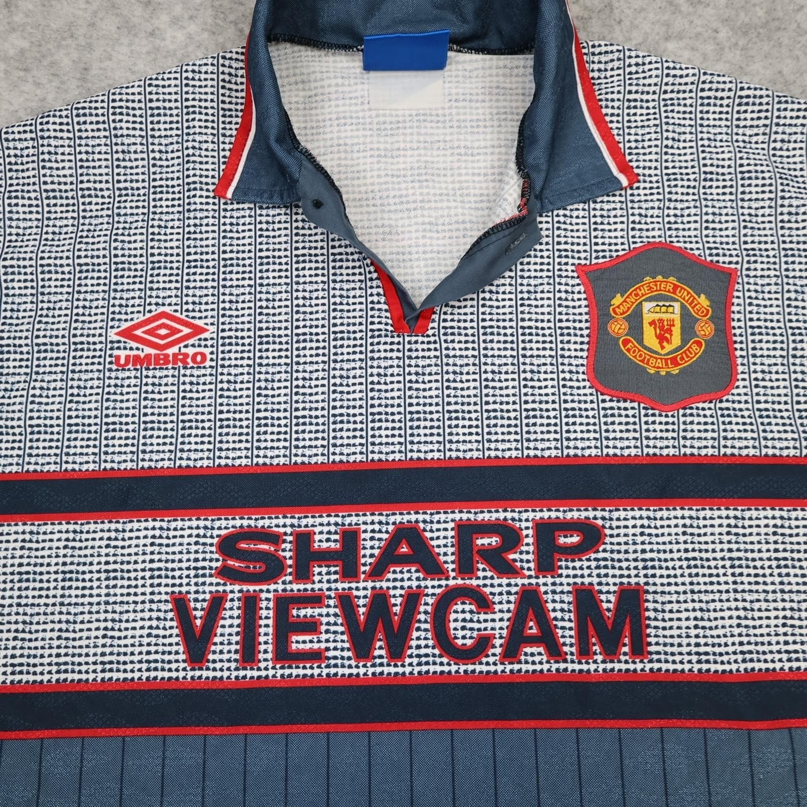 Vintage Manchester United Shirt Mens 2XL Grey Away 1995 1996 Umbro Cantona 7 photo 5