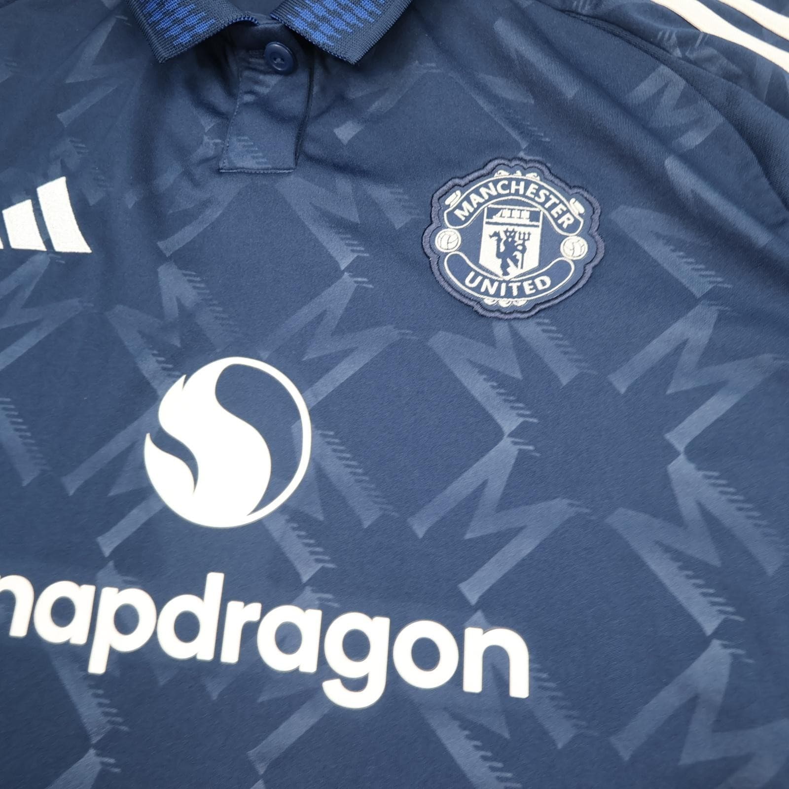 Manchester United Shirt Mens XL Blue Away 2024 2025 Adidas Soccer Jersey photo 5