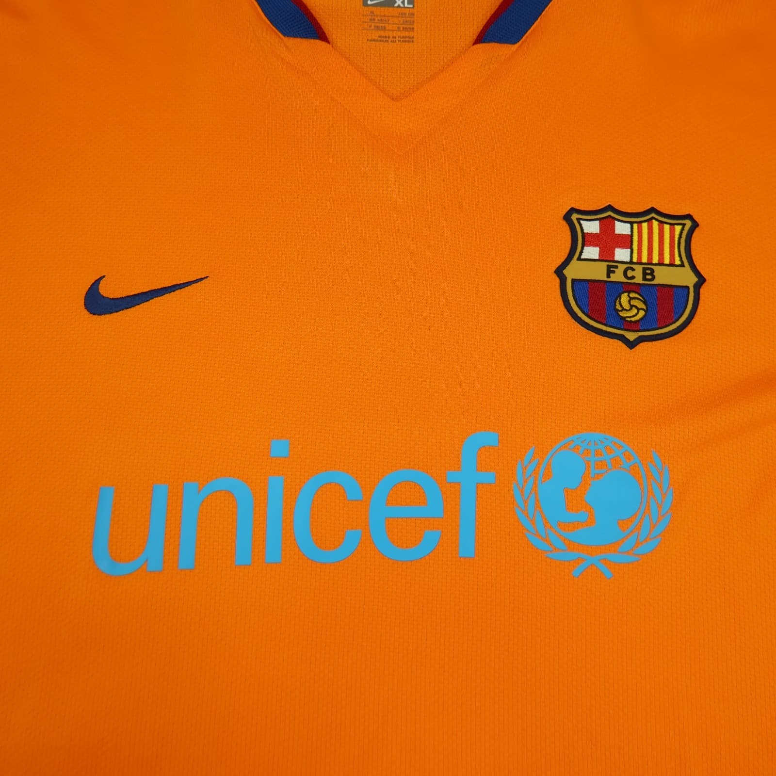 Vintage Barcelona Shirt Extra Large Orange Away Kit 2006 2007 Nike Soccer Jersey photo 3