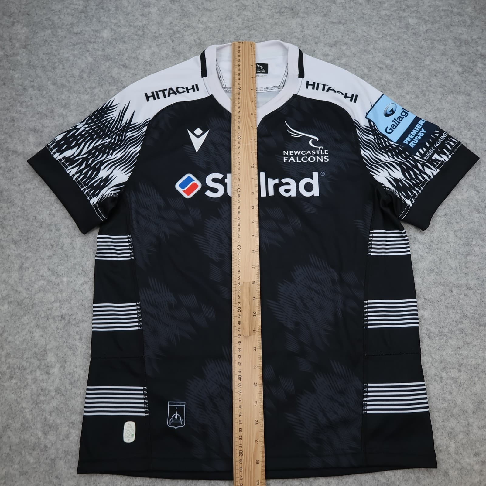 Newcastle Falcons Rugby Shirt Medium Training Kit Black Jersey 2023 2024 Macron photo 13