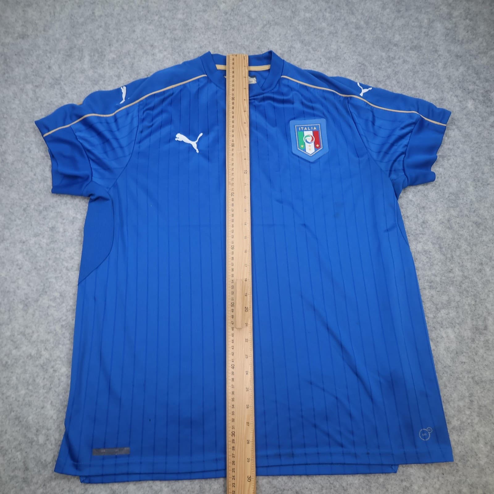 Italy Home Shirt Mens XL Blue 2016 2017 Puma Italia FIGC Badge Jersey Top photo 12
