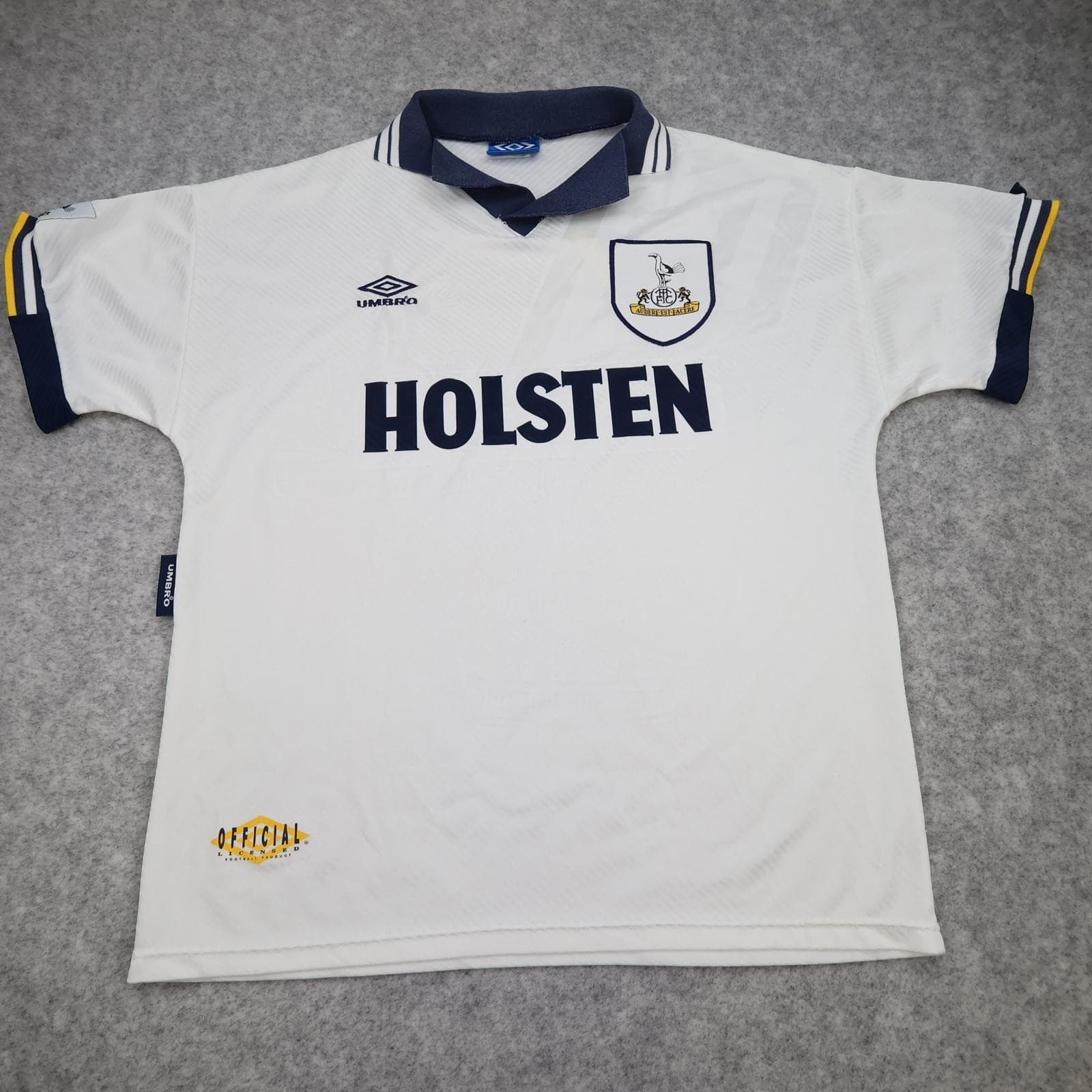 Vintage Tottenham Hotspur Shirt Mens Large White Home 1993 1995 Umbro Holsten