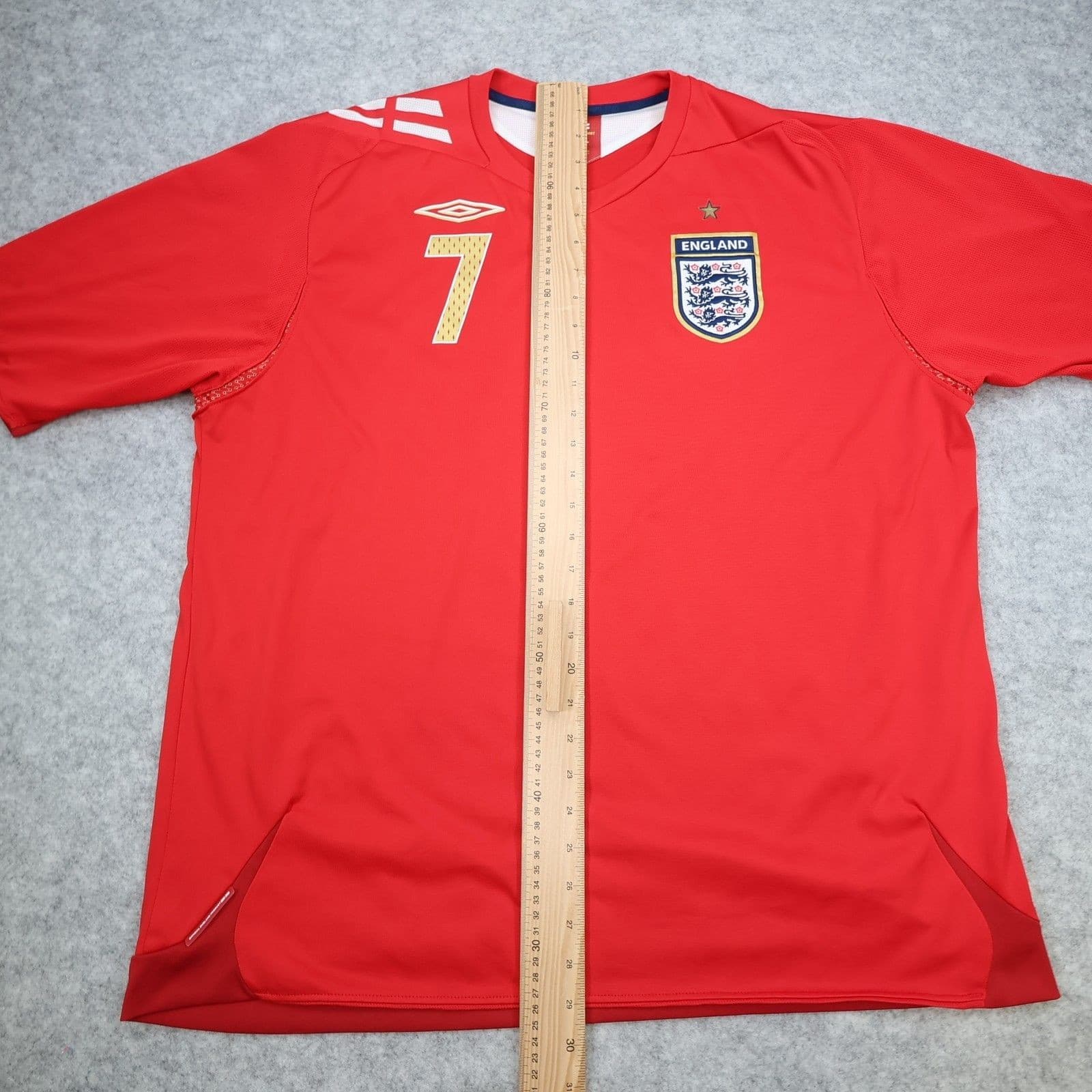 England Football Shirt 2XL Red Away Kit 2006 2007 2008 Umbro David Beckham 7 photo 11