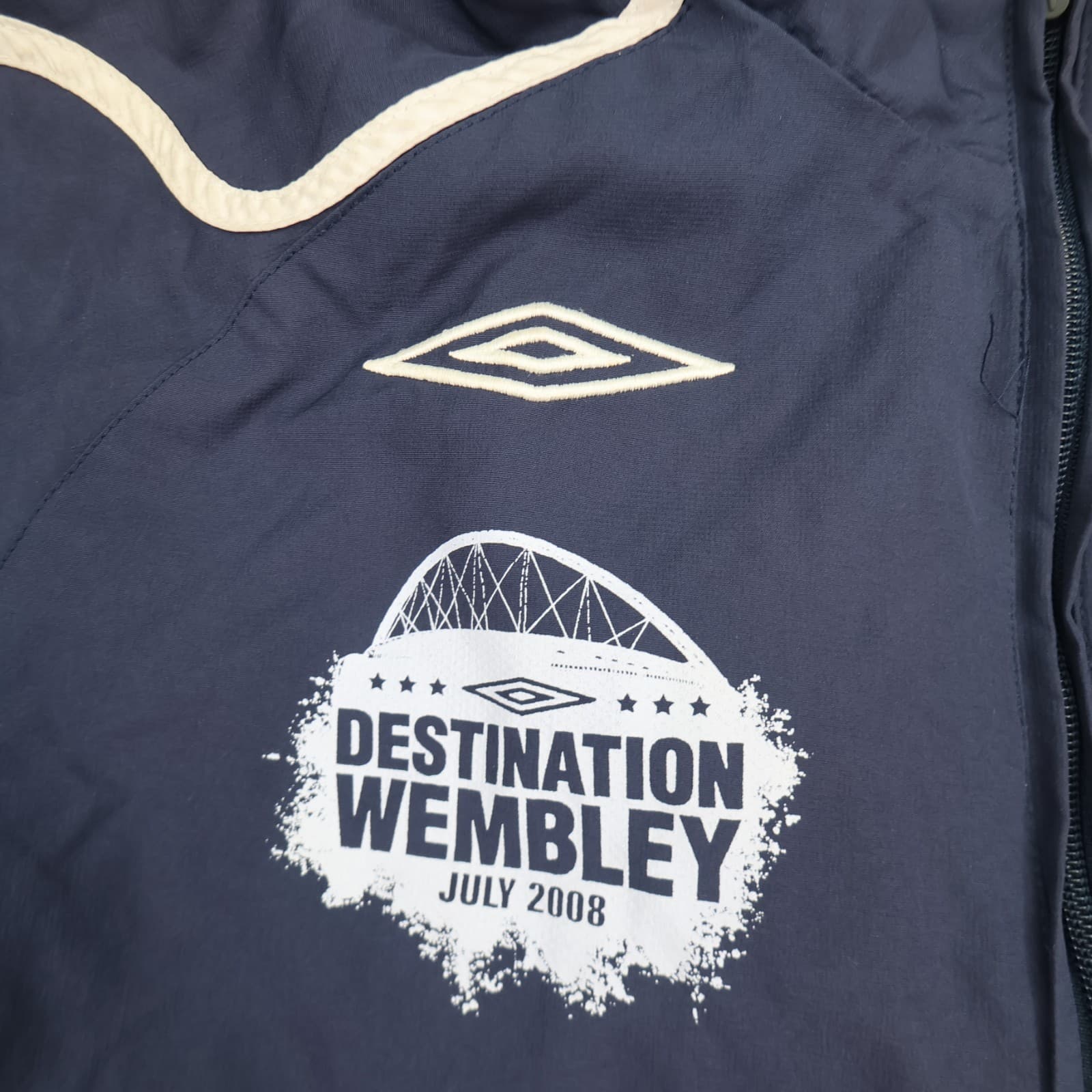 England Football Jacket Large Umbro Navy Waterproof Zipped Wembley 2008 photo 3
