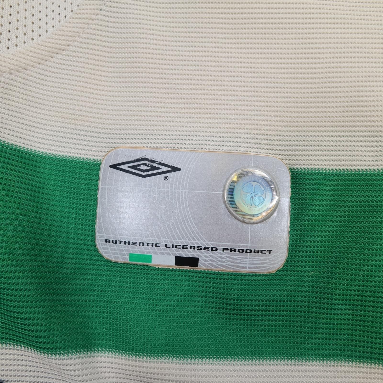 Vintage Celtic Shirt Mens Large Green White Home Football Umbro 2001 2003 Ntl: photo 3