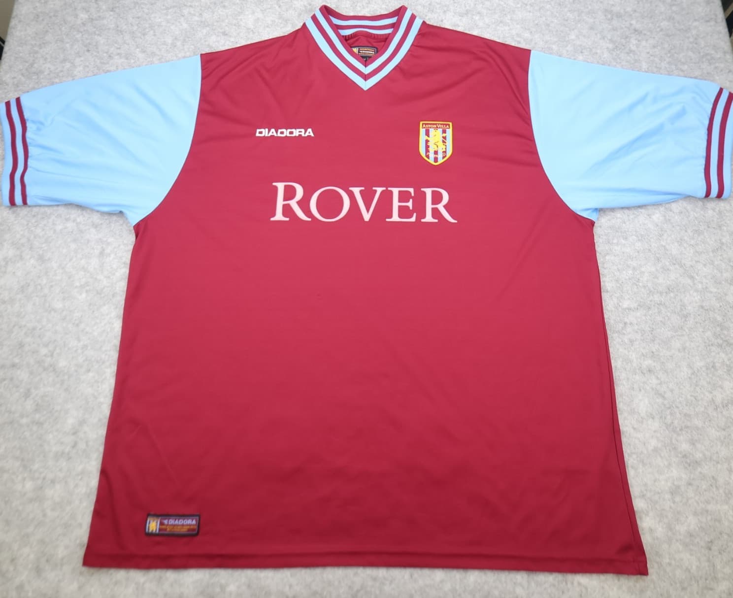 Vintage Aston Villa Shirt 3XL Burgundy Home Kit 2002 2003 Diadora Jersey 50" 52"