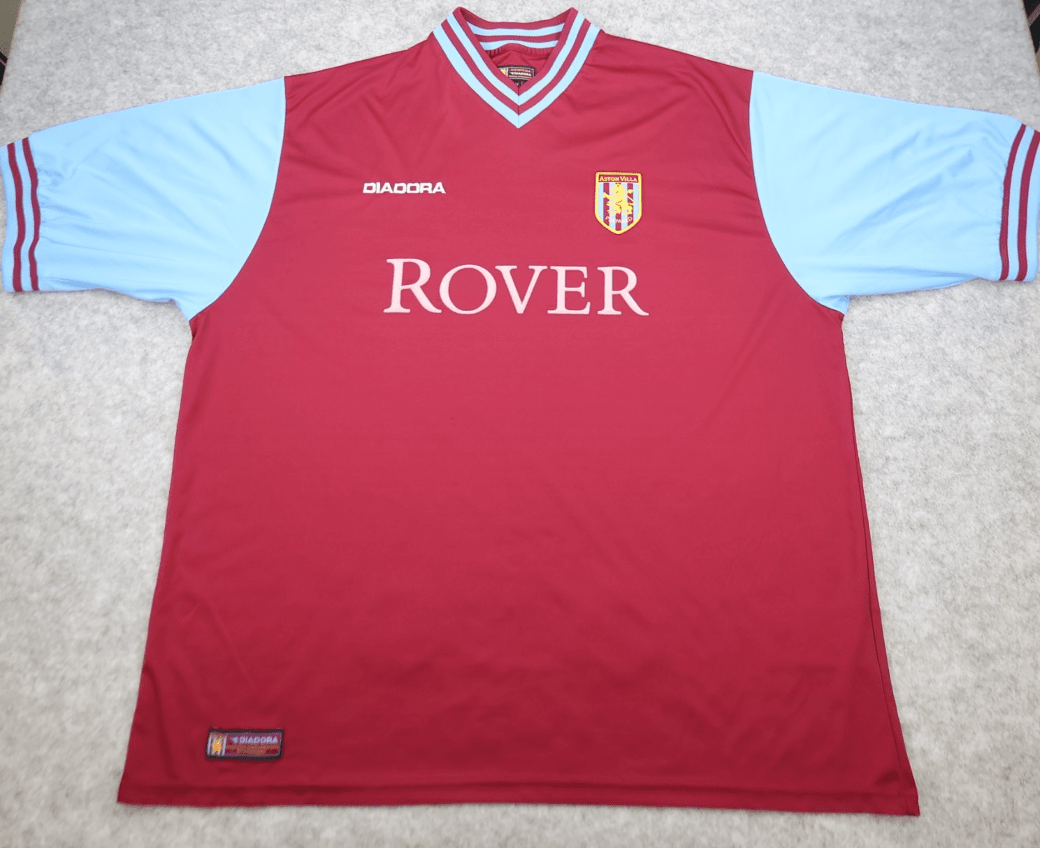 Vintage Aston Villa Shirt 3XL Burgundy Home Kit 2002 2003 Diadora Jersey 50" 52"