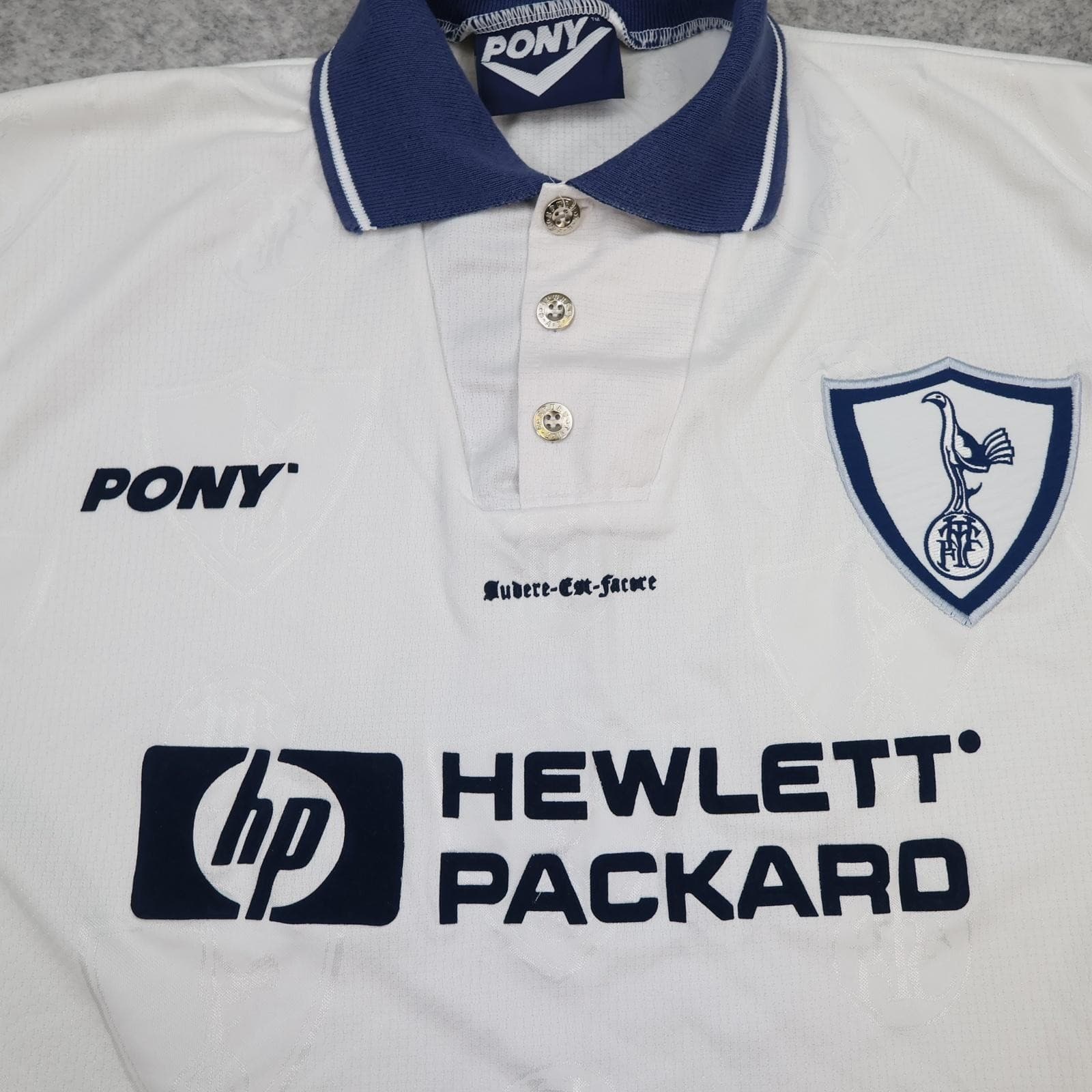 Vintage Tottenham Hotspur Shirt Mens Medium White Home 1995 1997 Pony HP photo 3