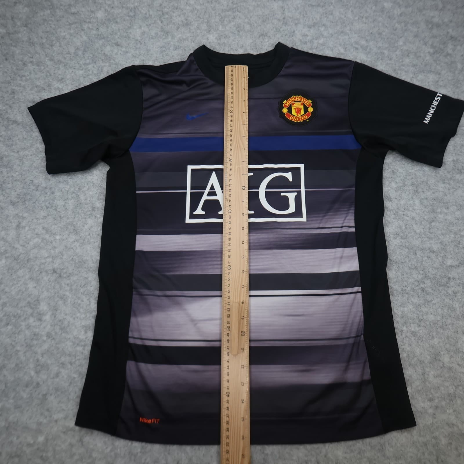 Manchester United Shirt Medium Black Blue Training  Kit 2009 2010 Nike Jersey photo 11