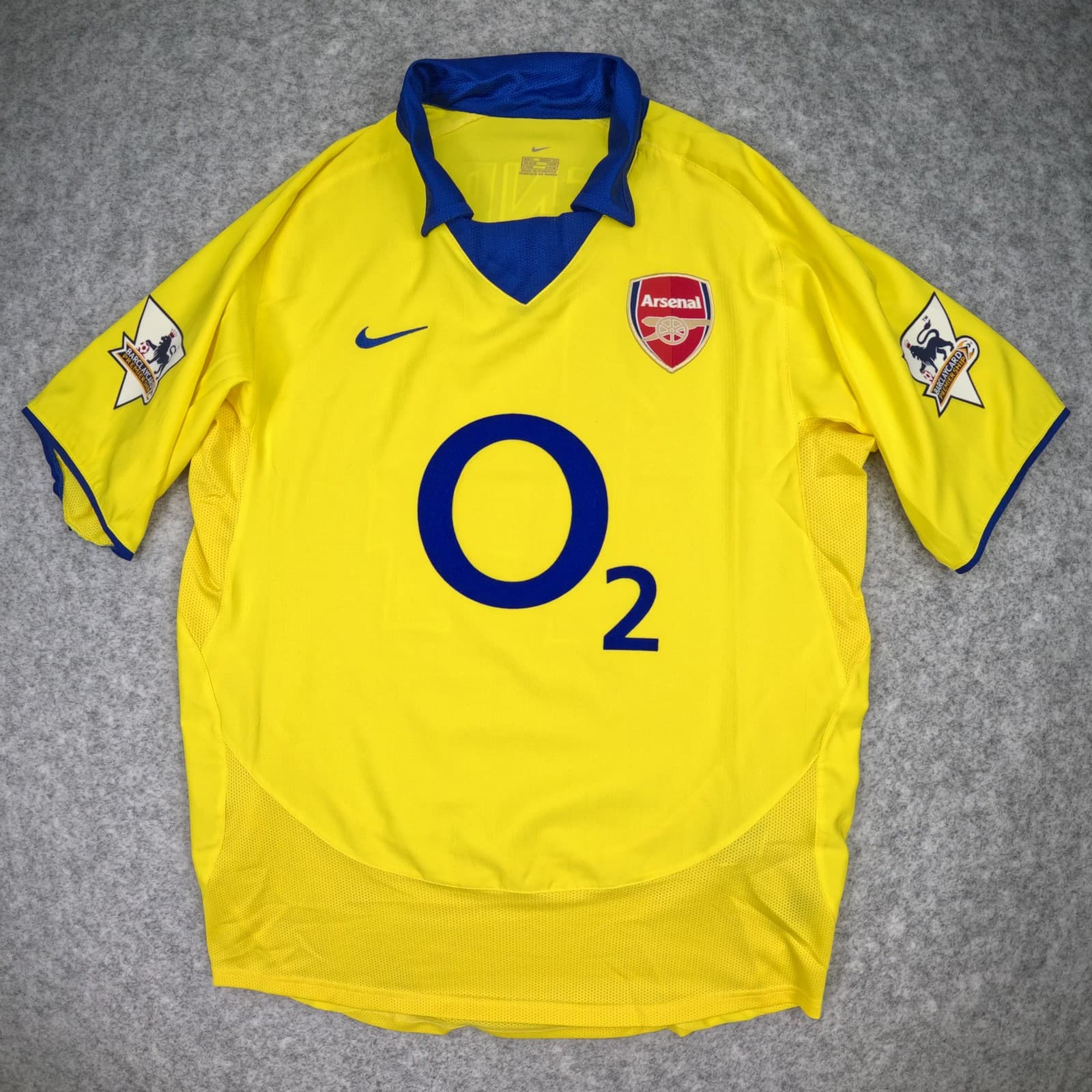 Arsenal Football Shirt Adult Small Yellow Away 2003 2004 Nike Henry 14 Jersey