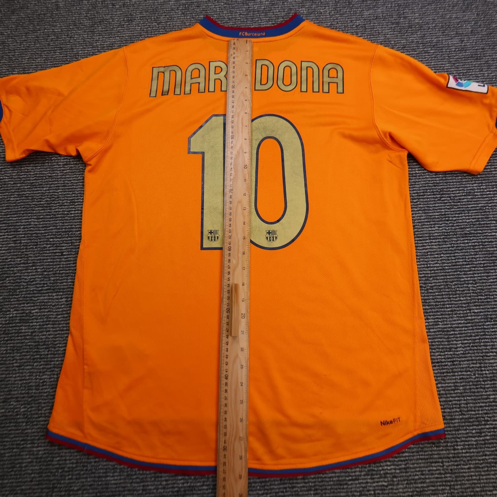 Barcelona Shirt Large Orange Away 2006 2008 Nike Football Diego Maradona Jersey photo 18