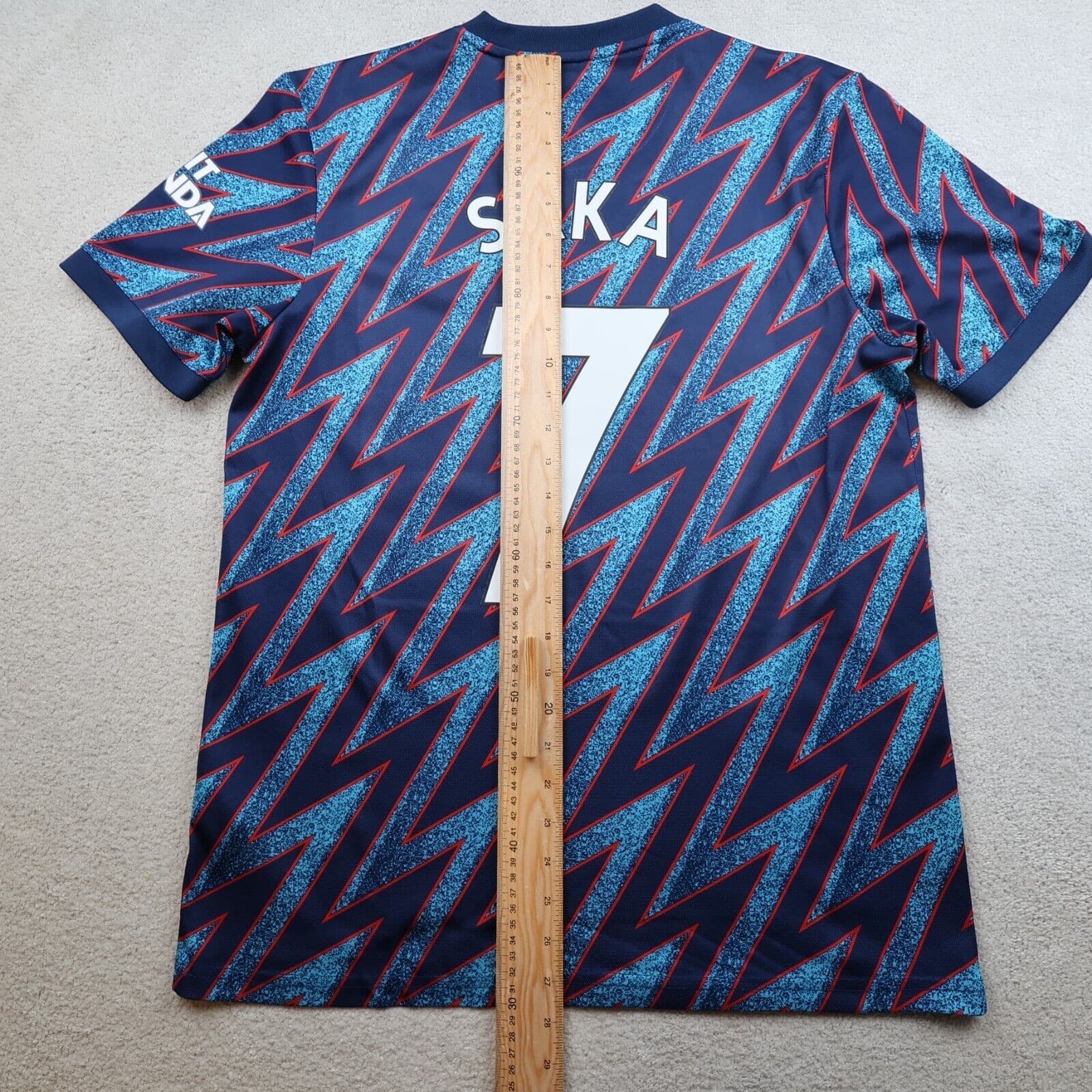 Arsenal Shirt Medium Blue Third Kit 2021 2022 Adidas Football Jersey Saka 7 photo 9