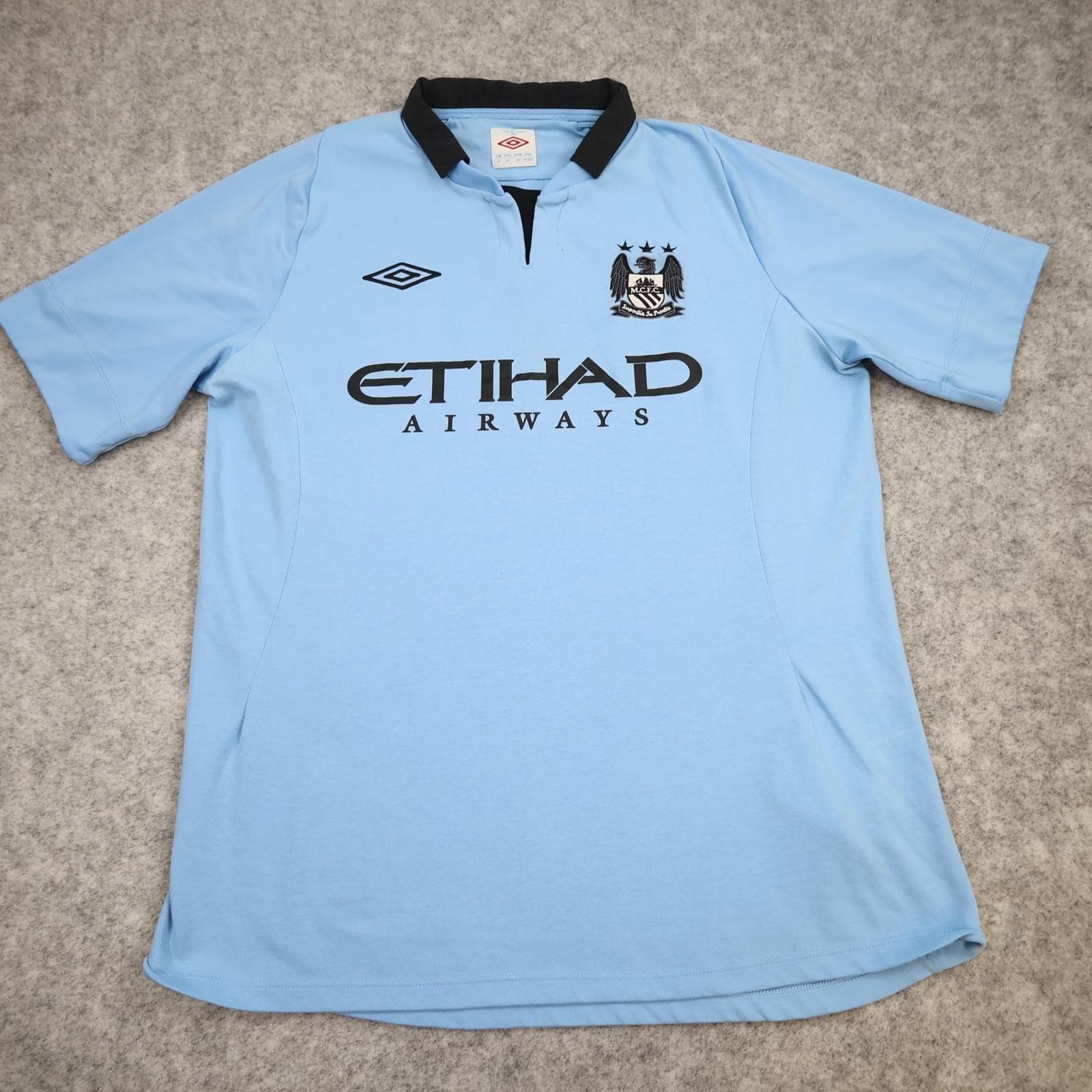 Manchester City Shirt Mens Medium Blue Home 2012 2013 Umbro Soccer Jersey