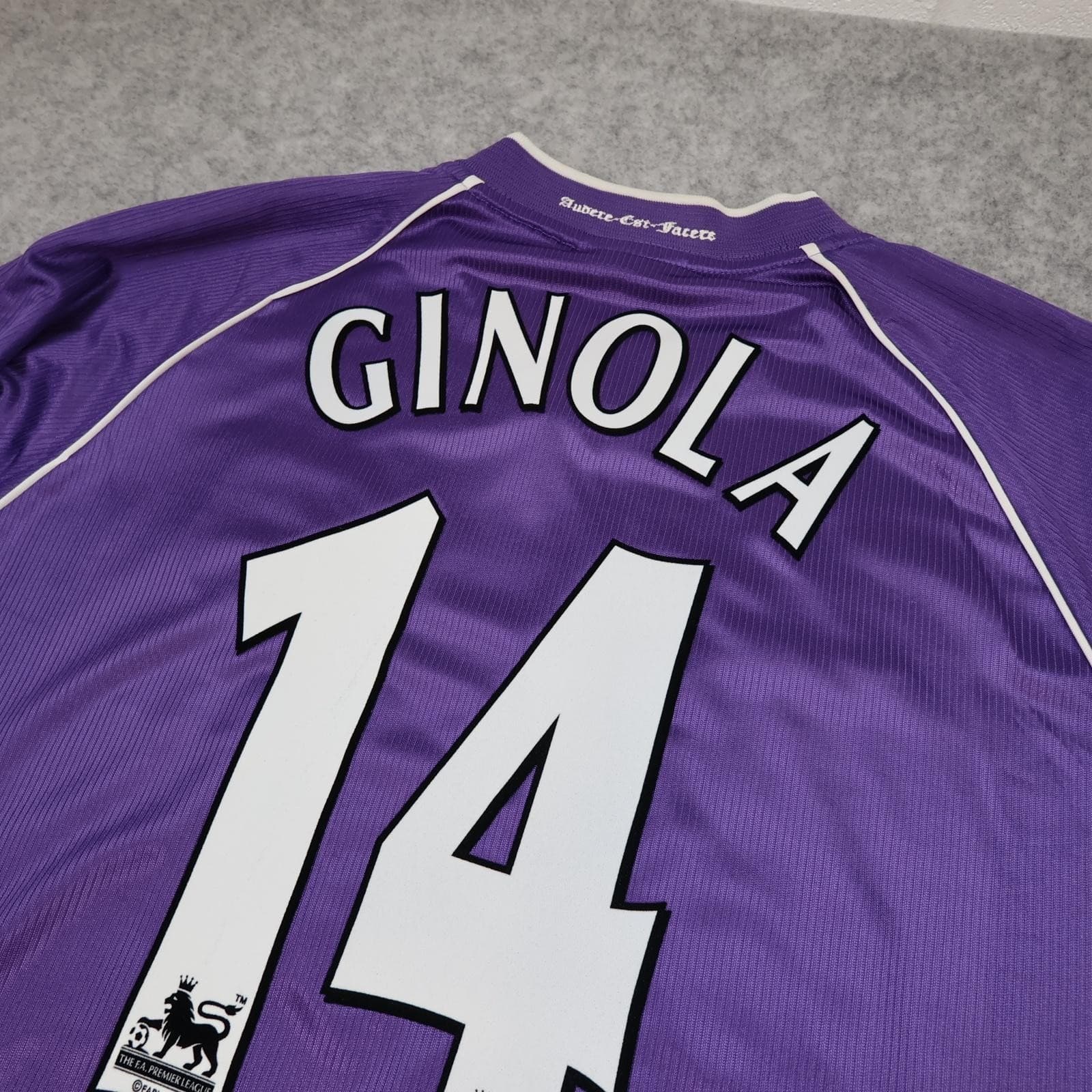Vintage Tottenham Hotspur Shirt Mens 2XL Purple 1996 1997 Pony Ginola 14 Jersey photo 12