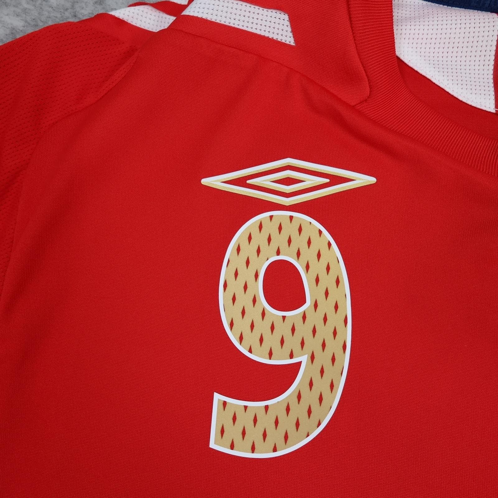 England Away Shirt Mens 2XL Red 2006 2008 Football Umbro Rooney 9 Jersey photo 6