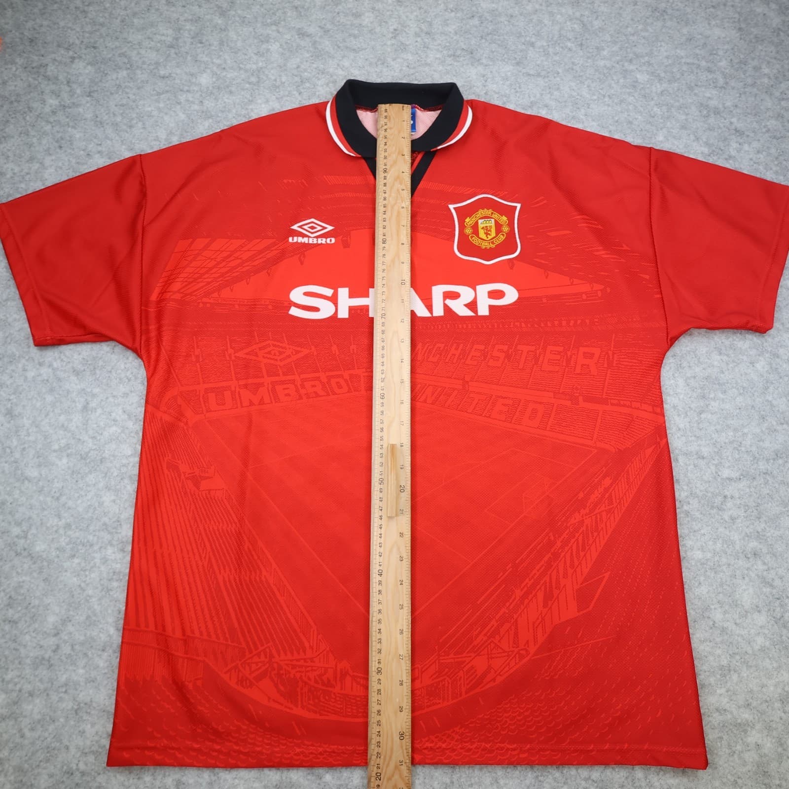 Vintage Manchester United Shirt Extra Large Red Home 1994 1996 Umbro Jersey photo 12