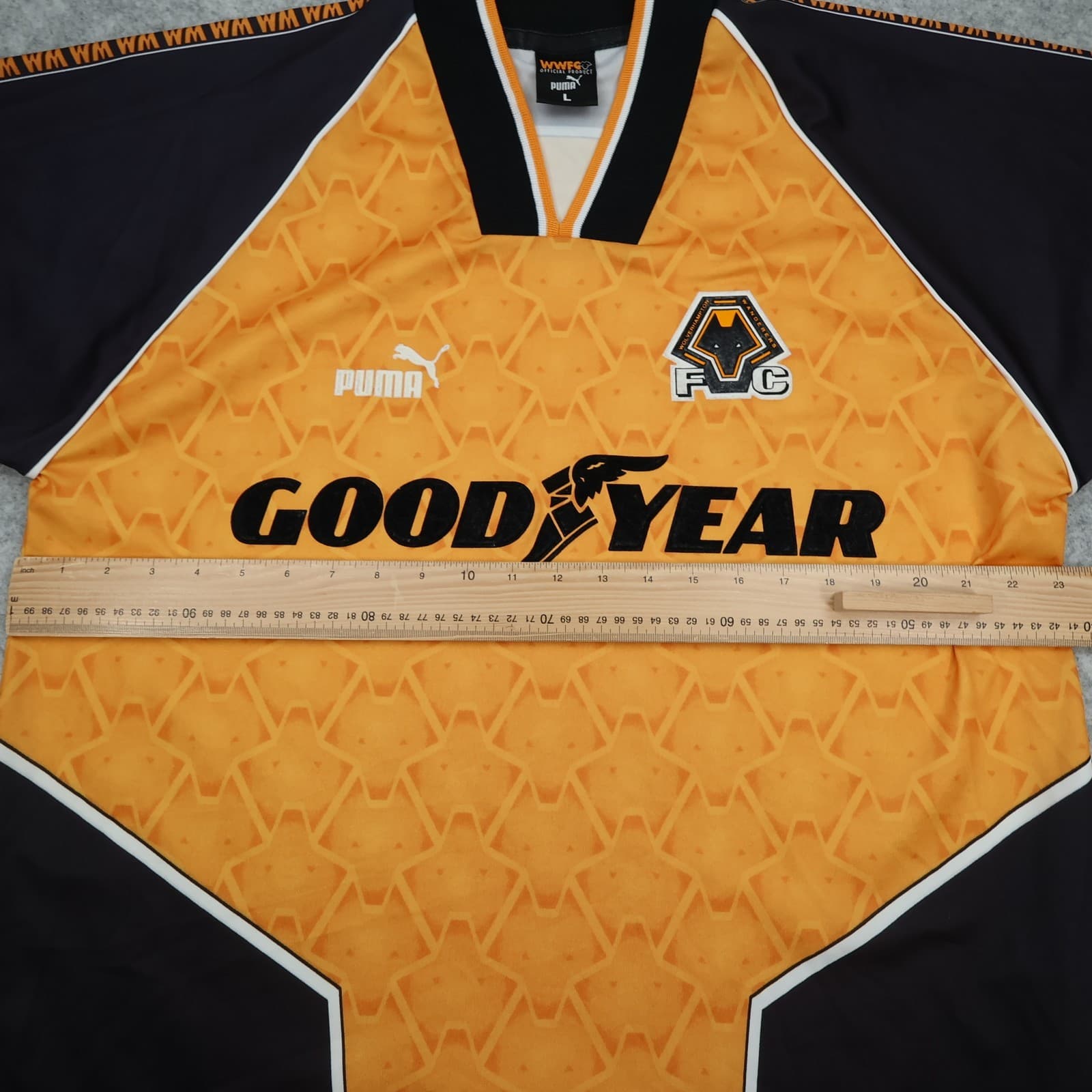 Vintage Wolves Football Shirt Large Orange Home Kit 1996 1998 Puma Jersey photo 13
