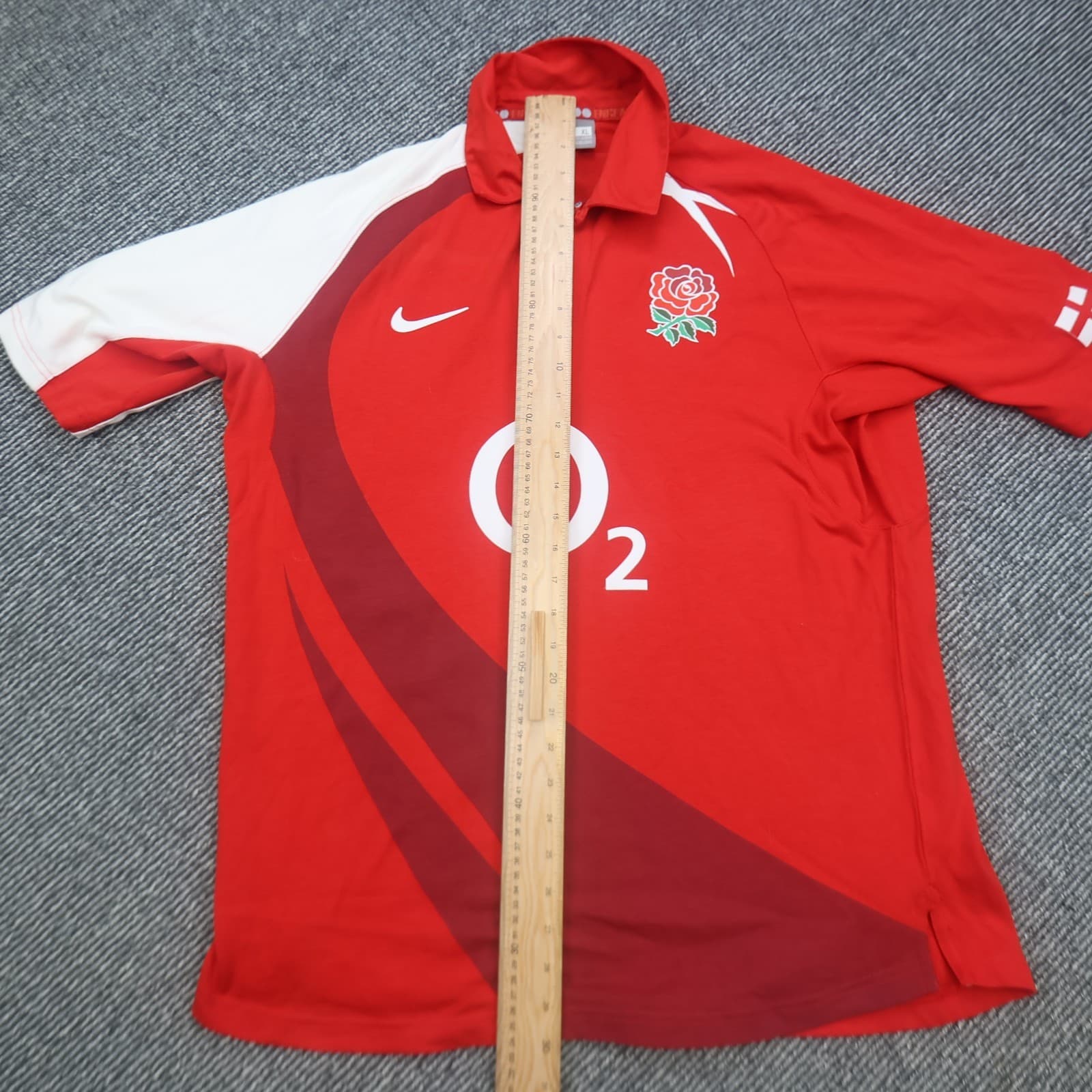 England Rugby Shirt Extra Large Red Away Kit 2007 2008 Nike Jersey O2 photo 13