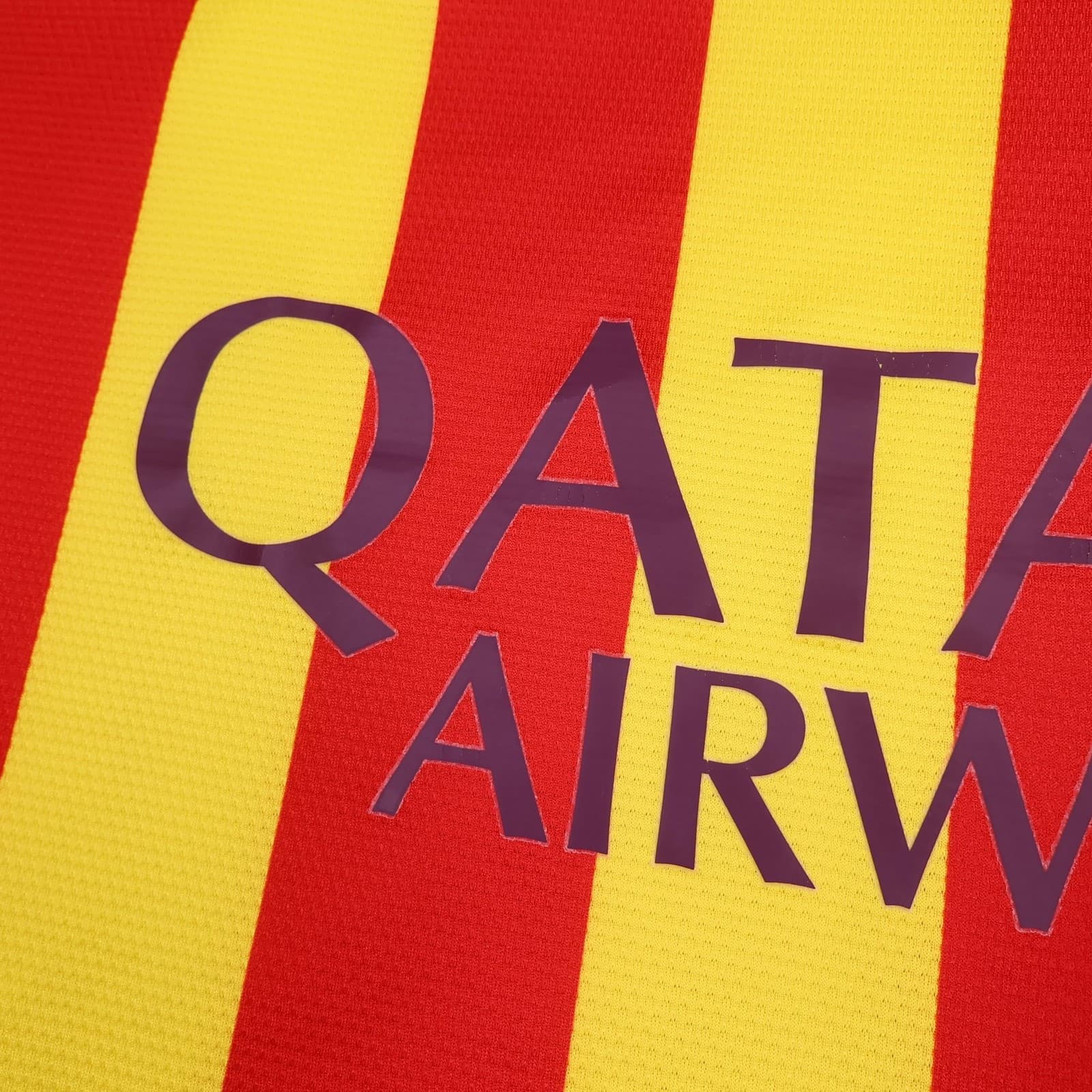 Barcelona Shirt Mens Medium Away 2013 2014 Football Nike Qatar Airways Jersey photo 4