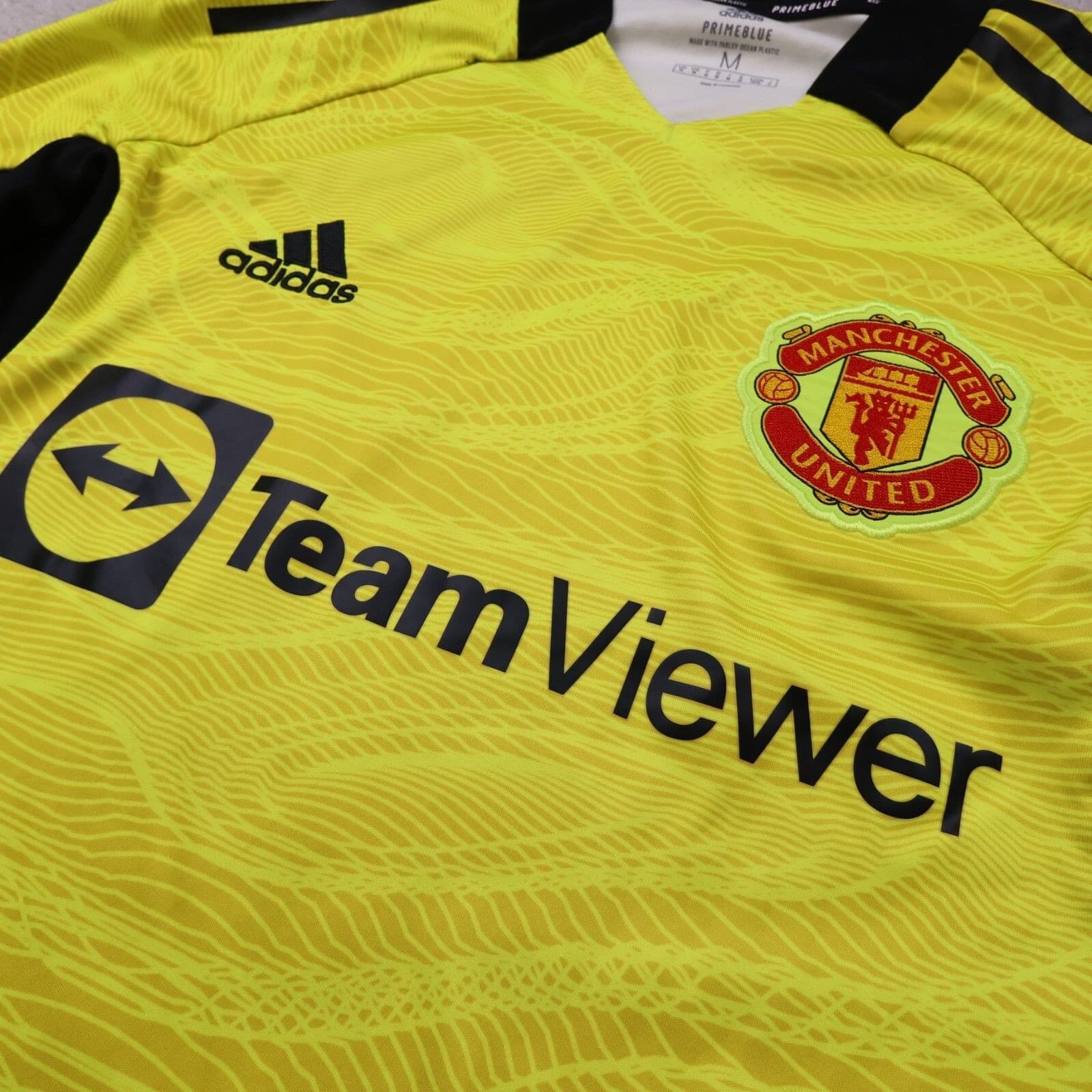 Manchester United Shirt Medium Yellow Goalkeeper Kit 2021 2022 Adidas Jersey photo 6
