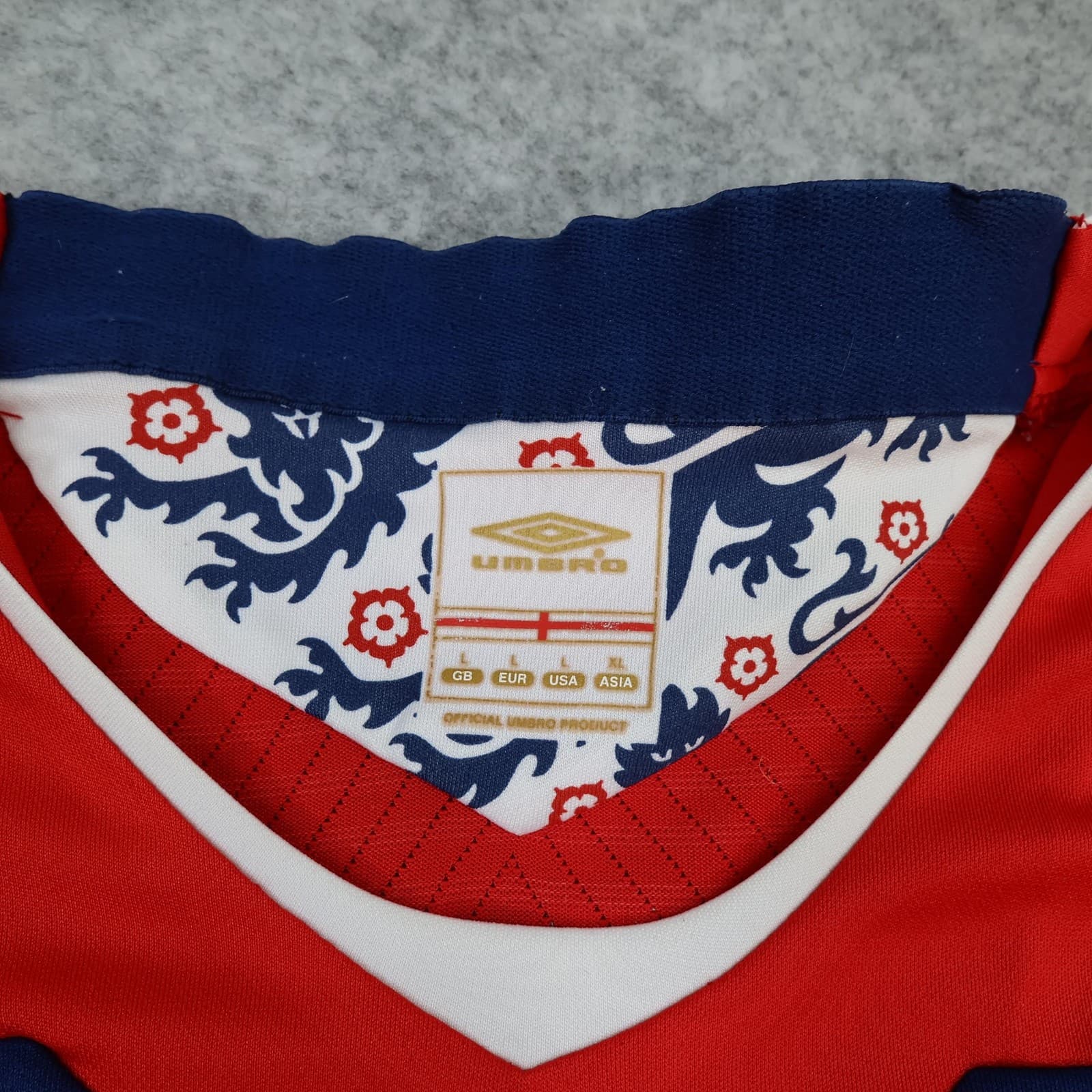 England Away Shirt Mens Large Red 2008 2010 Football Umbro Beckham 7 Jersey photo 6