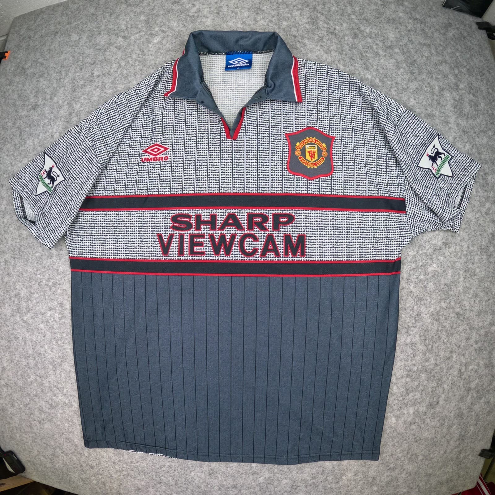 Manchester United Football Shirt XL Adult Grey Away 1995 1996 Umbro Cantona 7 photo 2