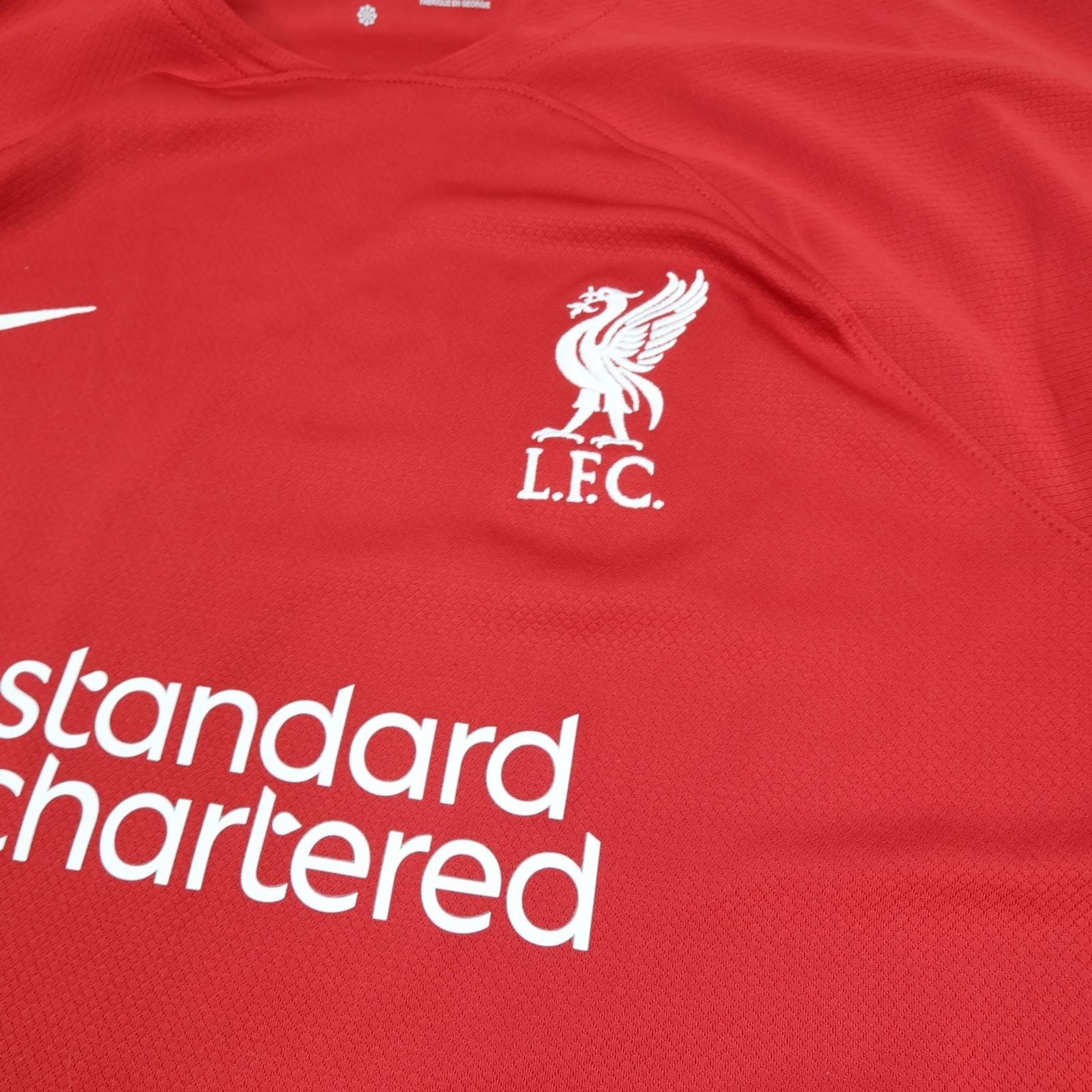 Liverpool Shirt Mens XL Red Home 2022 2023 Nike Standard Chartered Soccer Jersey photo 5