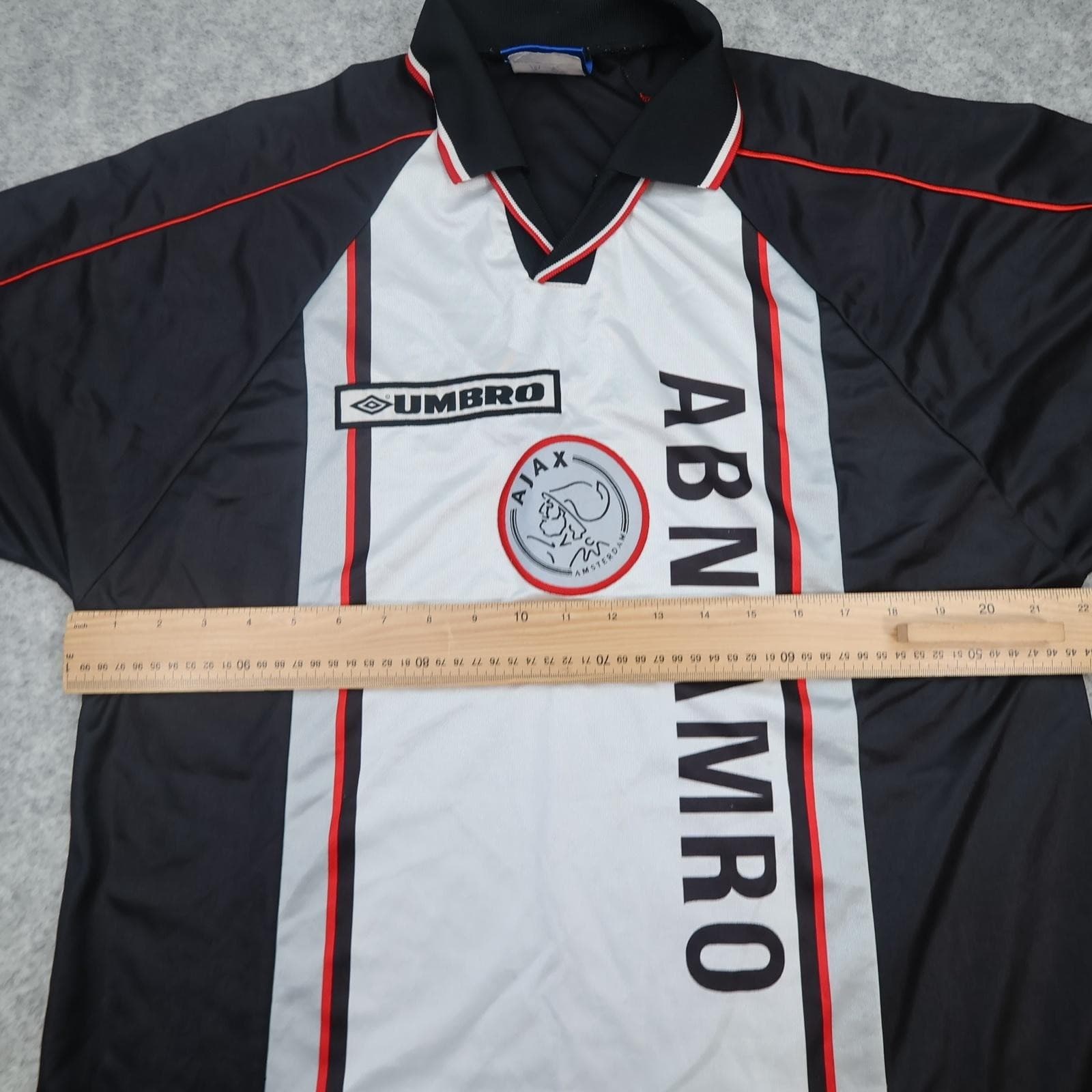 Vintage Ajax Shirt Mens Large Black Away 1998 1999 Umbro ABN AMRO 90s Jersey photo 11