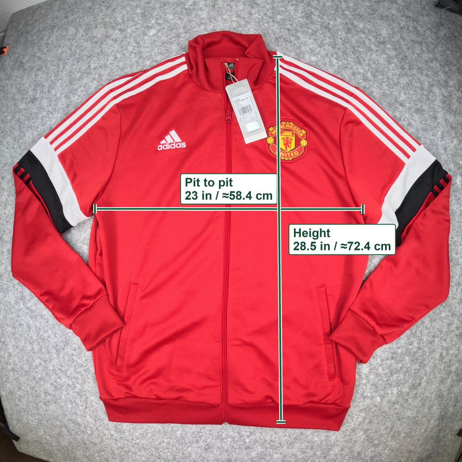Manchester United Track Jacket Large Red adidas MUFC 2021 2022 Football photo 3