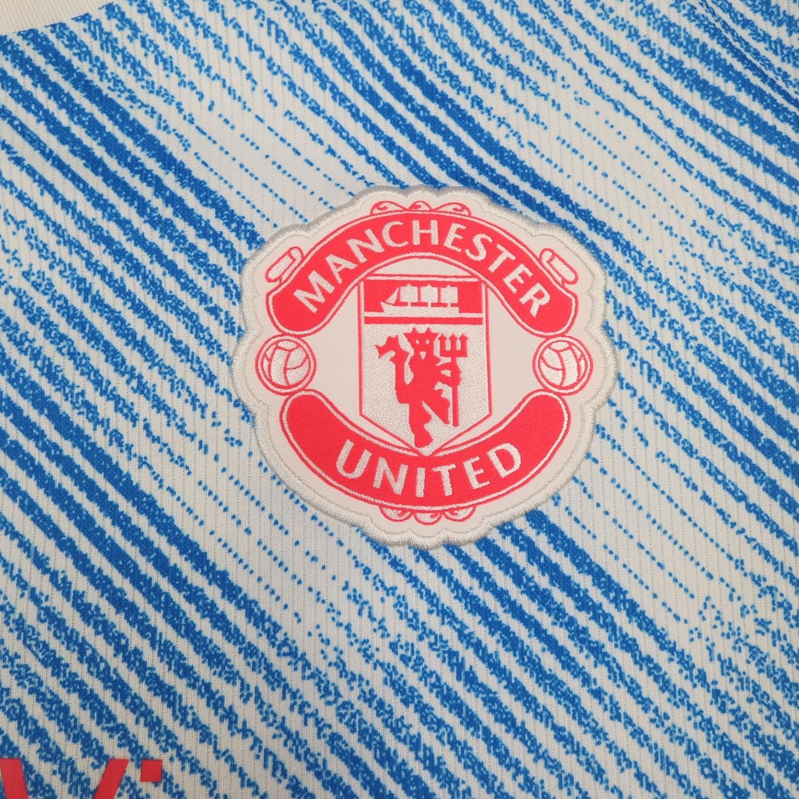 Manchester United Shirt Mens XL Blue Away Kit 2021 2022 Football Adidas Sancho photo 5