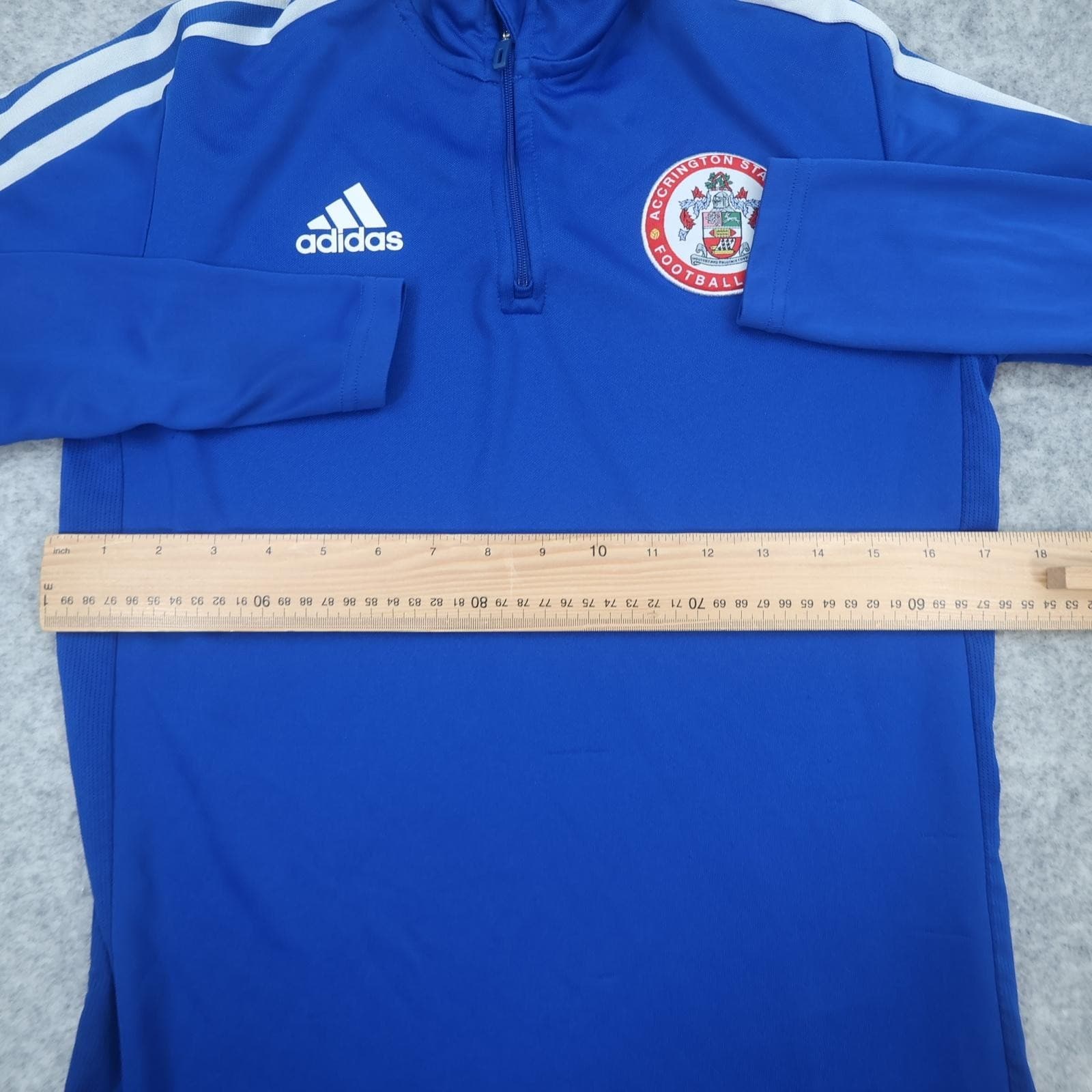 Accrington Stanley Training Top Mens Small Blue EFL Football Adidas 1/4 Zip photo 9