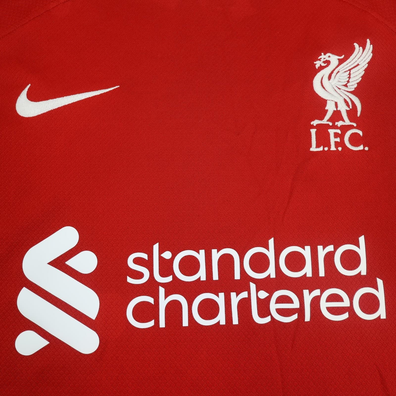 Liverpool Shirt Mens Medium Red Home 2023 2024 Football Nike Standard Chartered photo 5