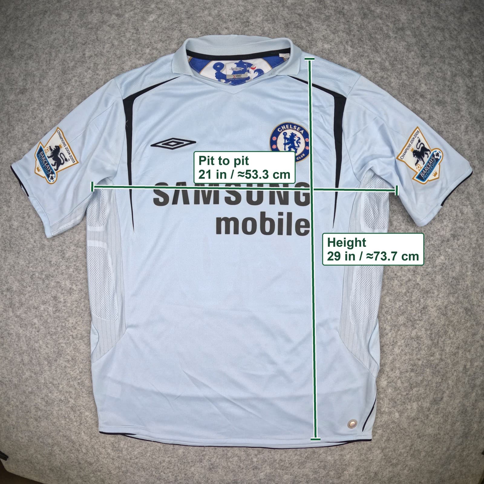Chelsea Football Shirt Large Blue Away 2005 06 Umbro Terry 26 Soccer Jersey photo 3