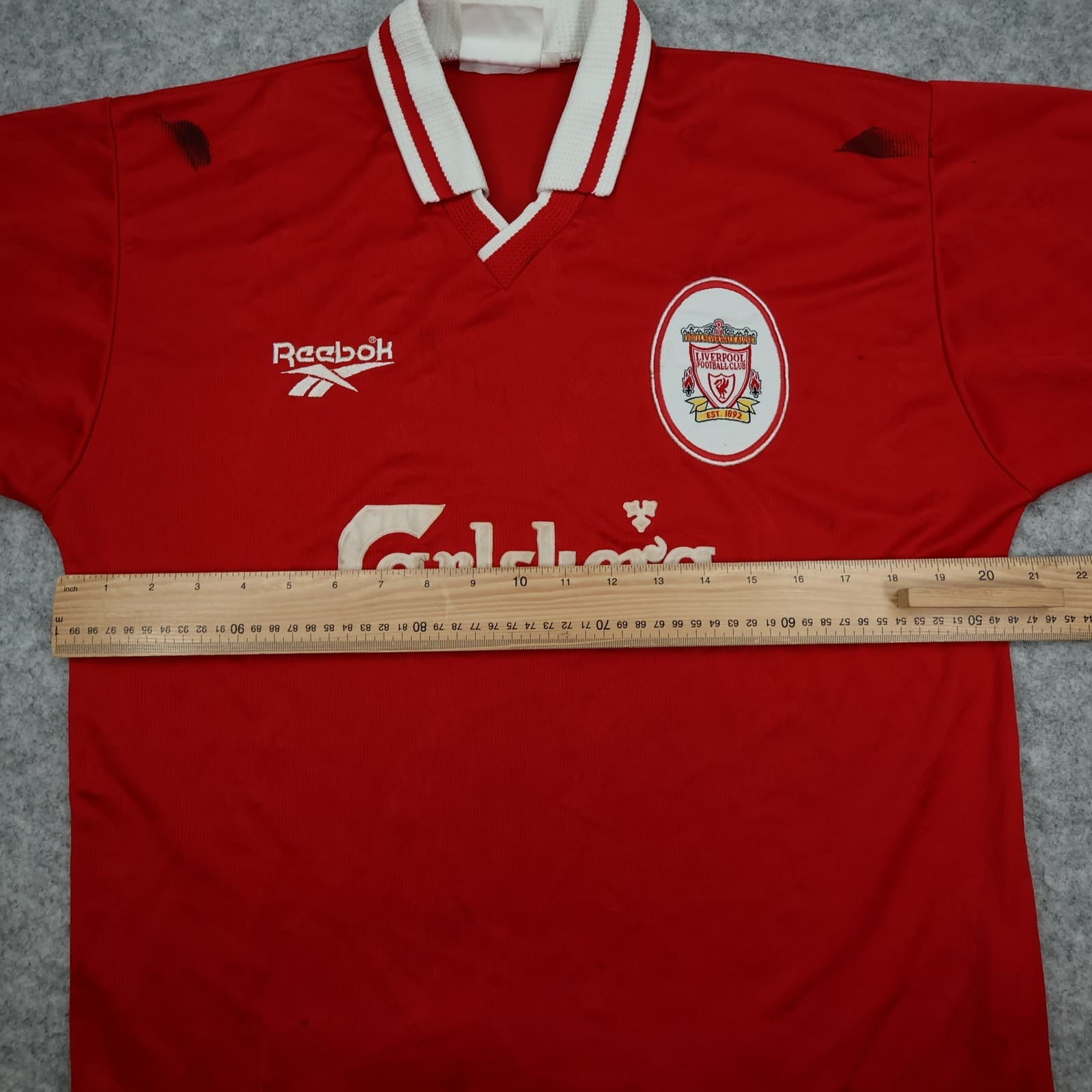 Vintage Liverpool Shirt Medium Red Home Kit 1996 1997 Reebok Jersey 38/40 90s photo 13