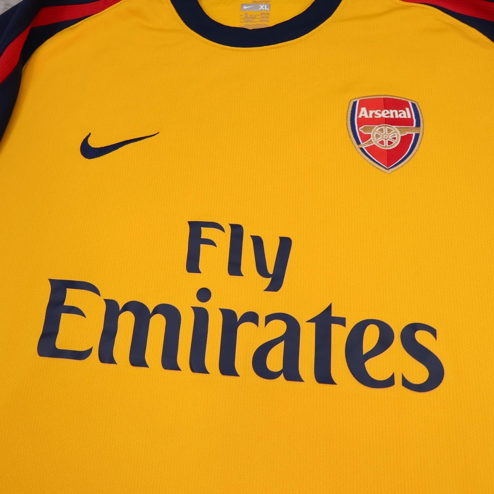 Arsenal Away Shirt Mens XL Yellow Nike 2008 2009 Bendtner Football Soccer Jersey photo 10