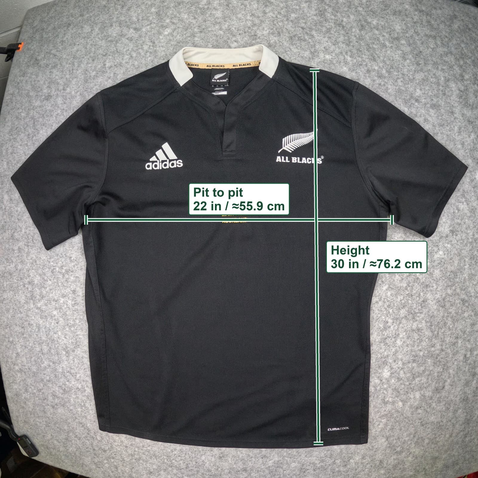 New Zealand All Blacks Rugby Shirt Adult Extra Large adidas World Cup 2011 photo 2